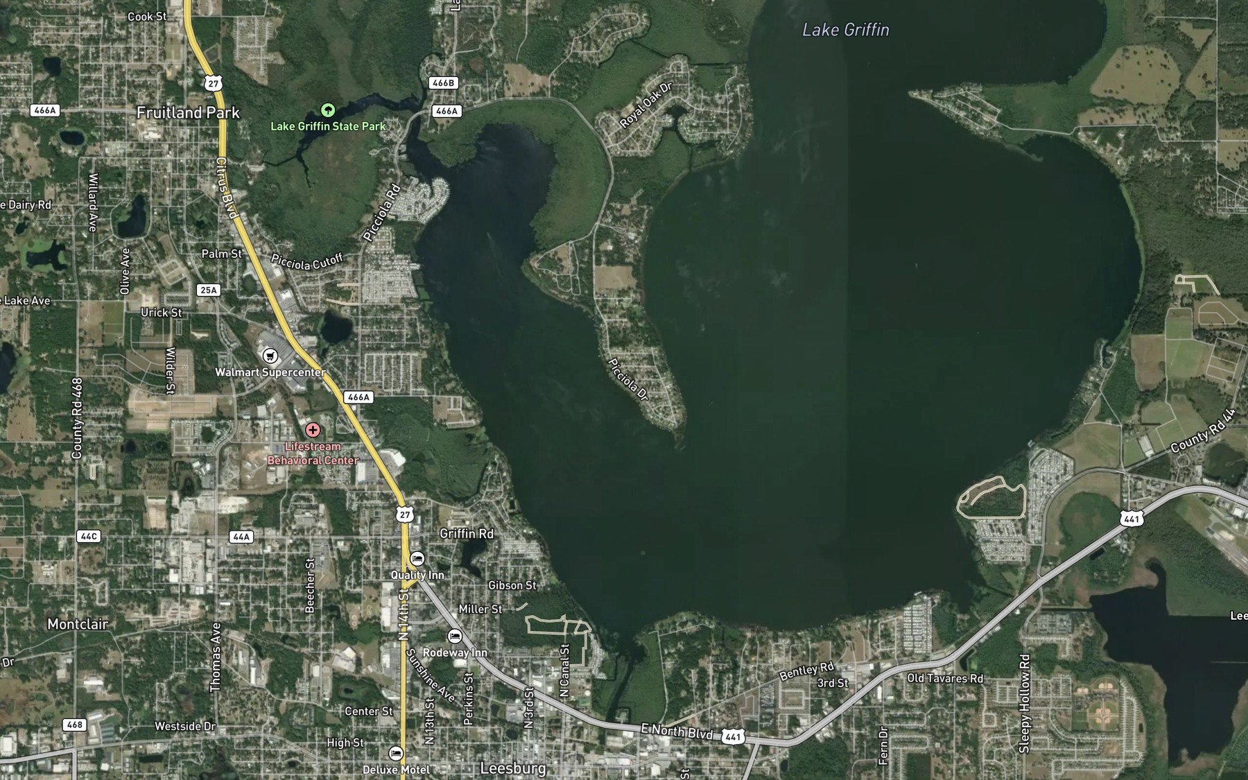 Satellite map of the Picciola Rd.