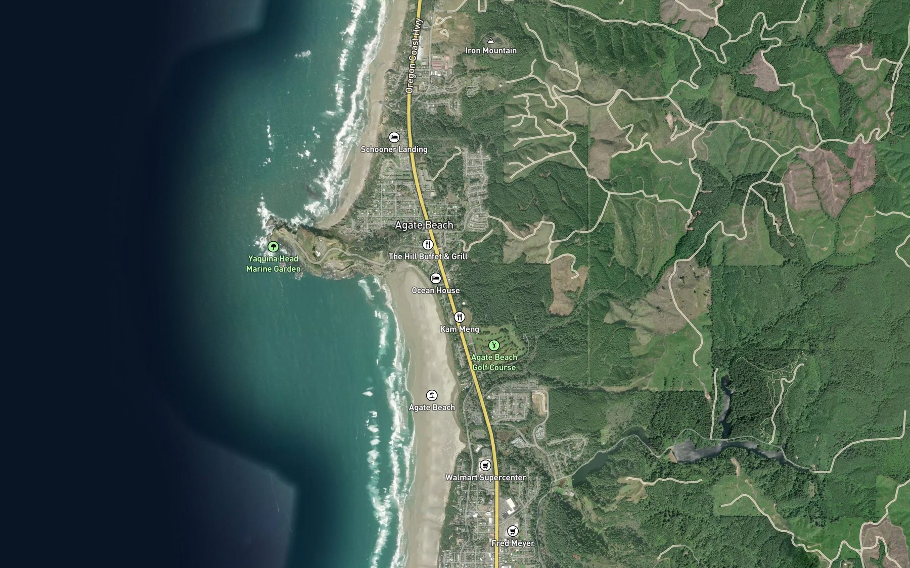 Satellite map of the Cold Springs Reservoir