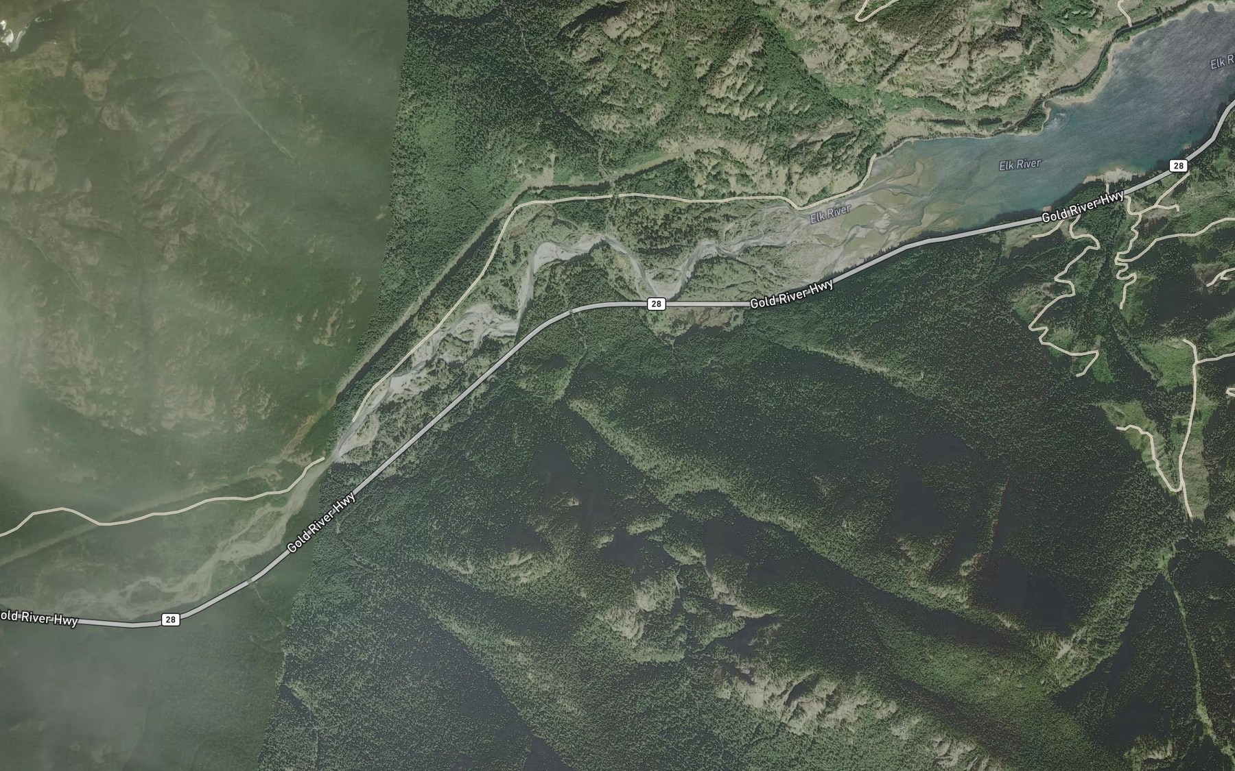 Satellite map of the Elk River