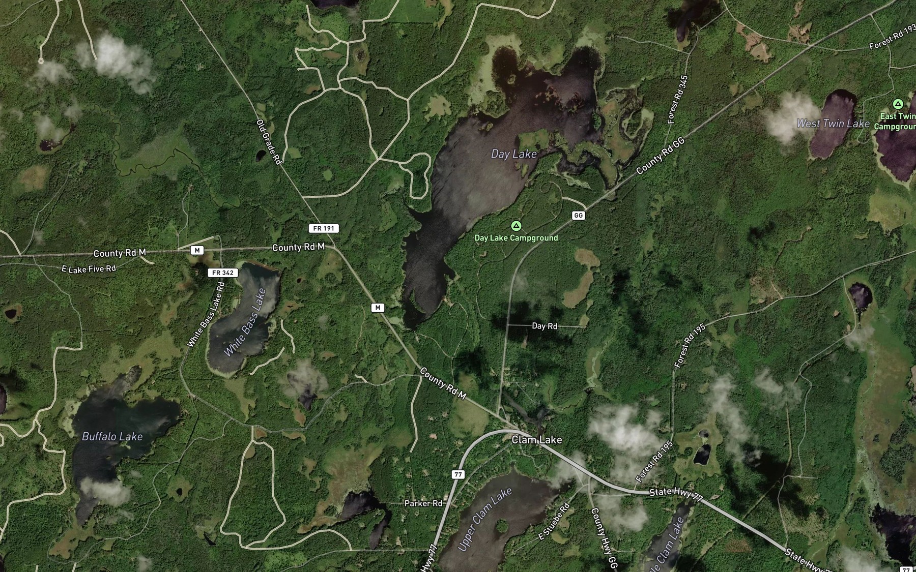 Satellite map of the Day Lake