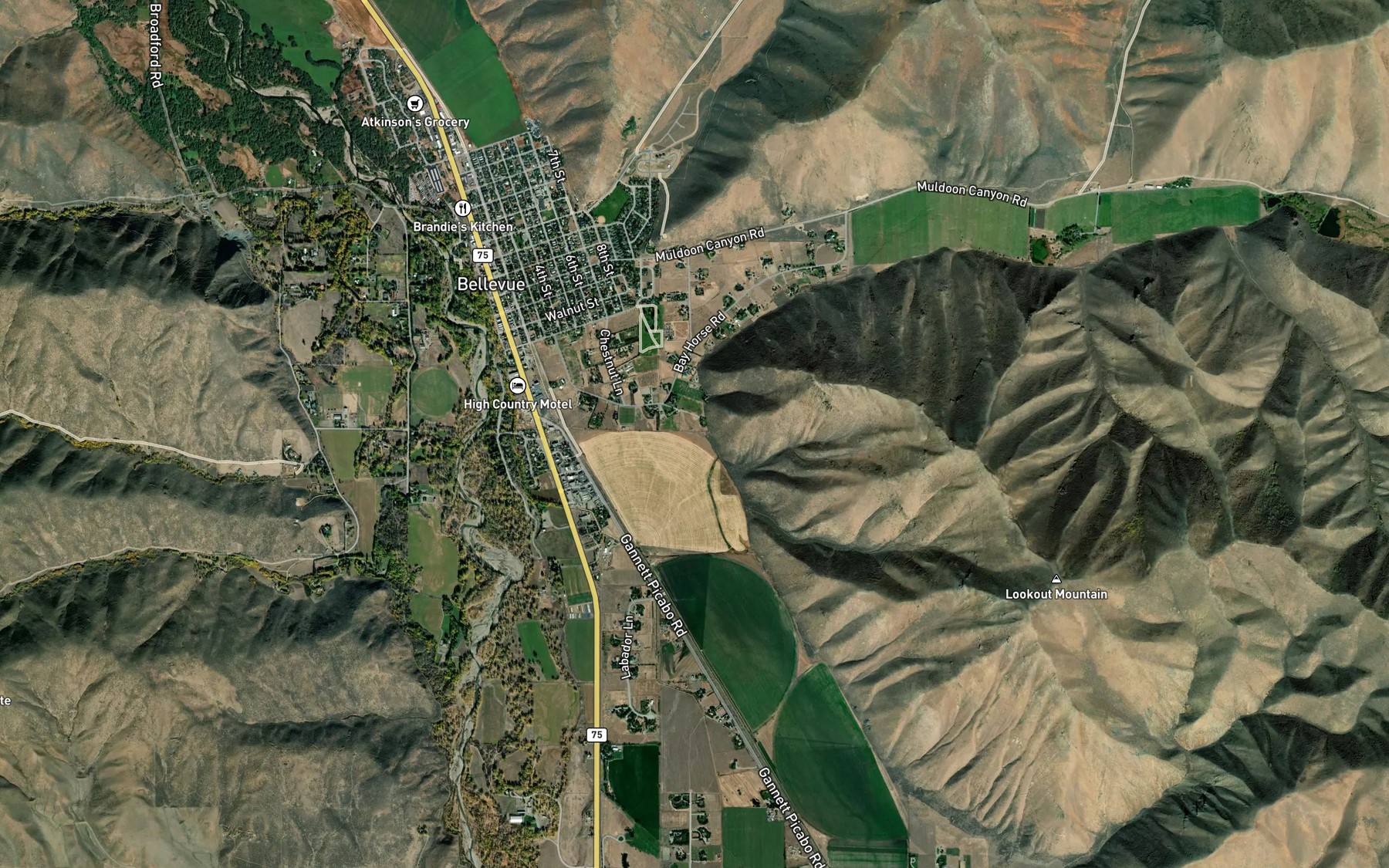 Satellite map of the Seamans Creek