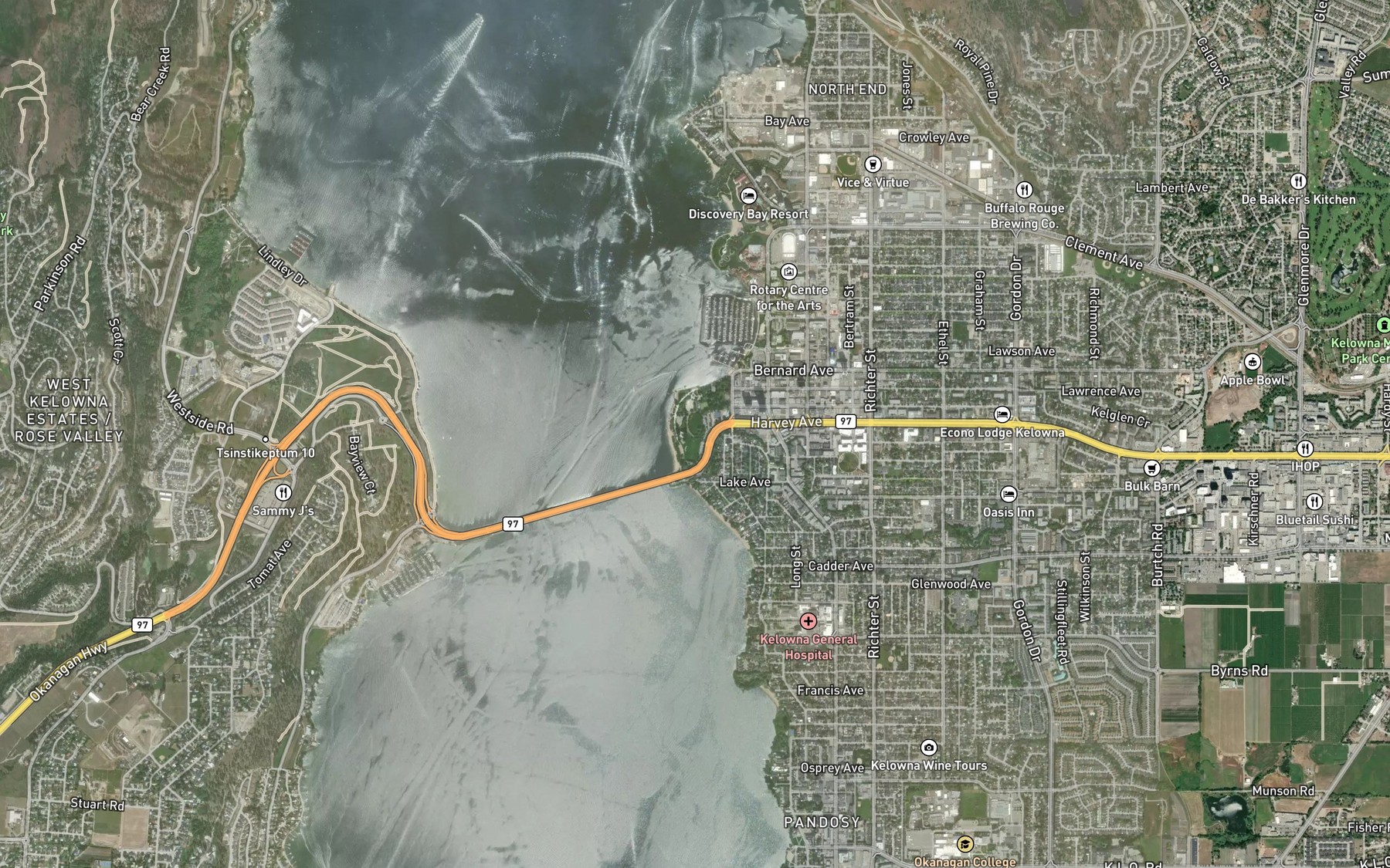 Satellite map of the Mill Creek