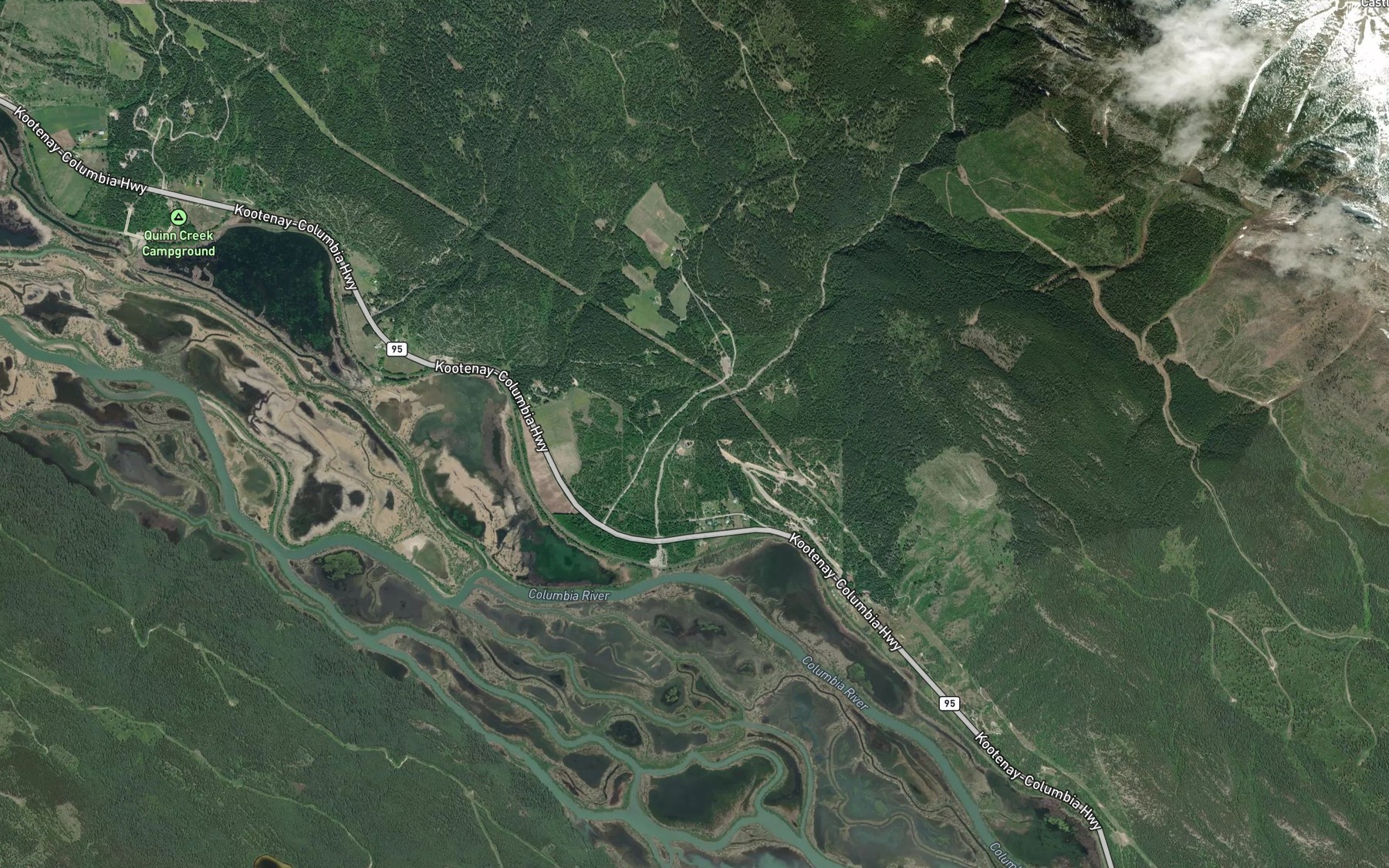 Satellite map of the De Grazie Creek