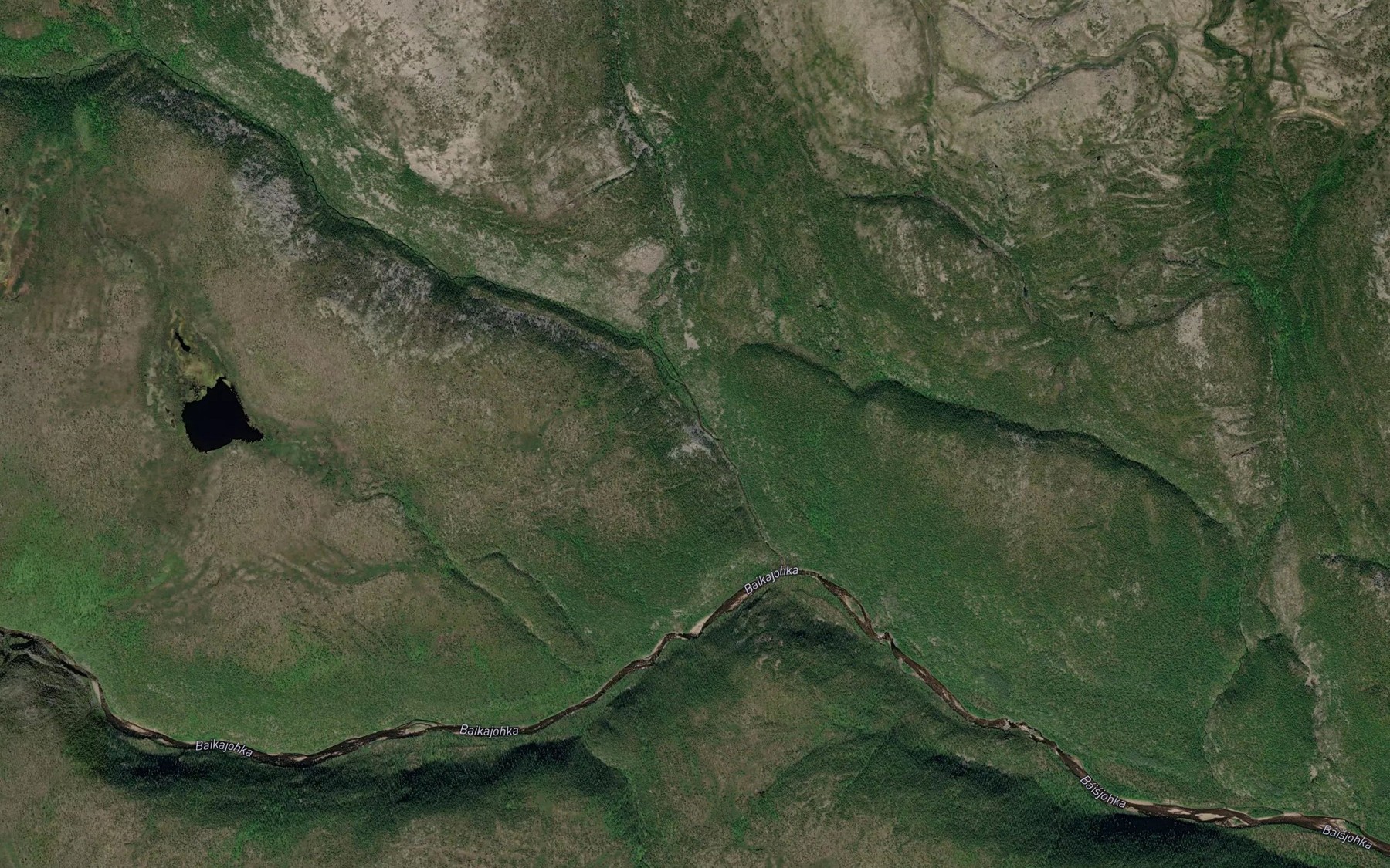 Satellite map of the Raksajohka