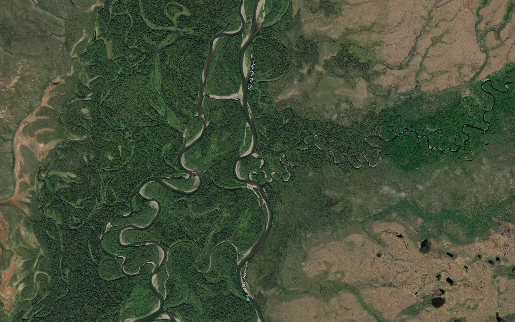 Satellite map of the Vukpalik Creek
