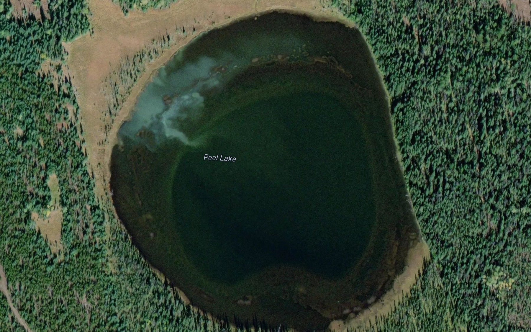 Satellite map of the Peel Lake