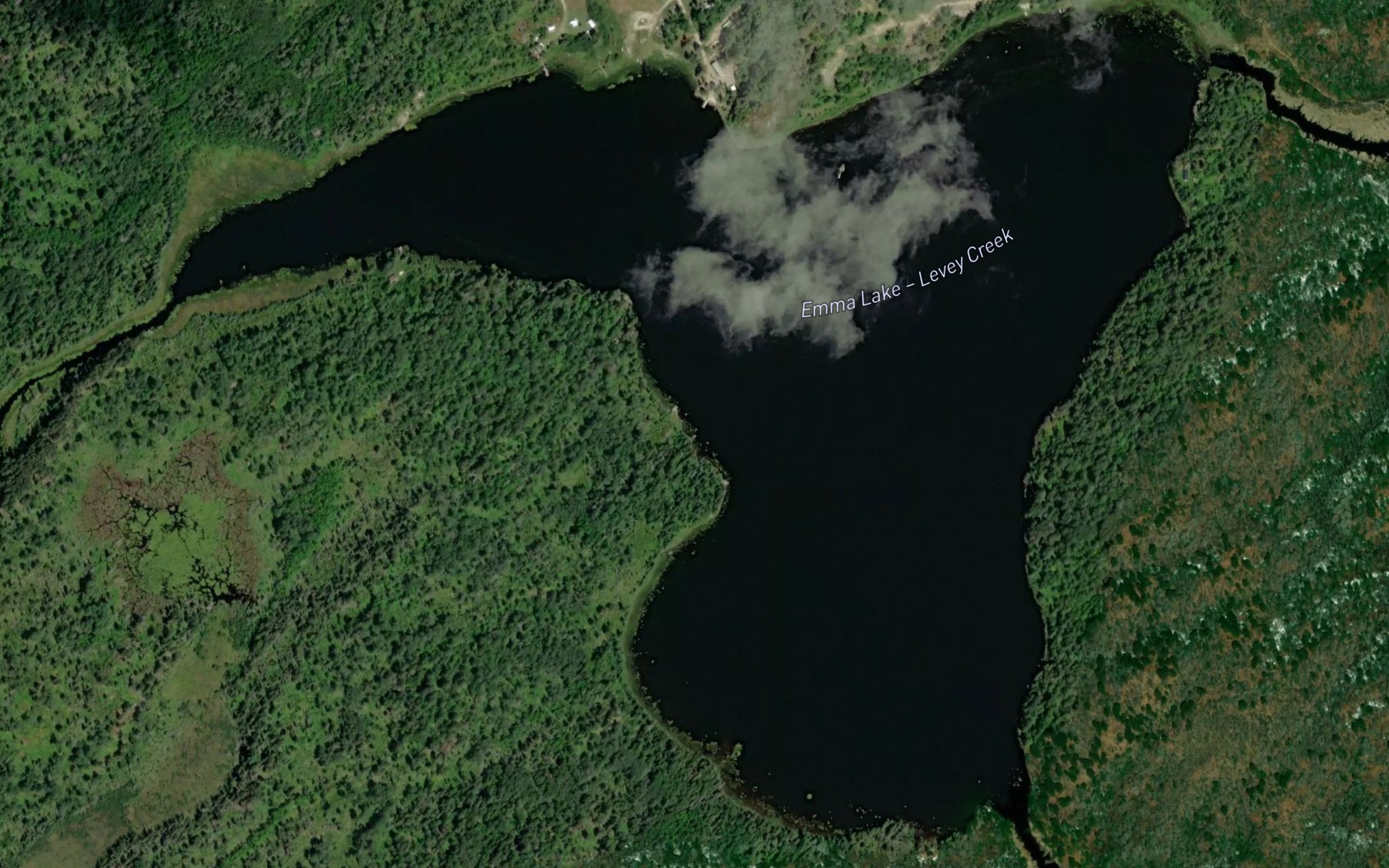 Satellite map of the Emma Lake