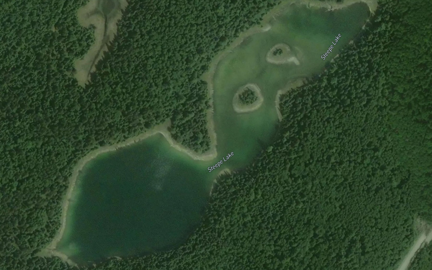Satellite map of the Steepe Lake