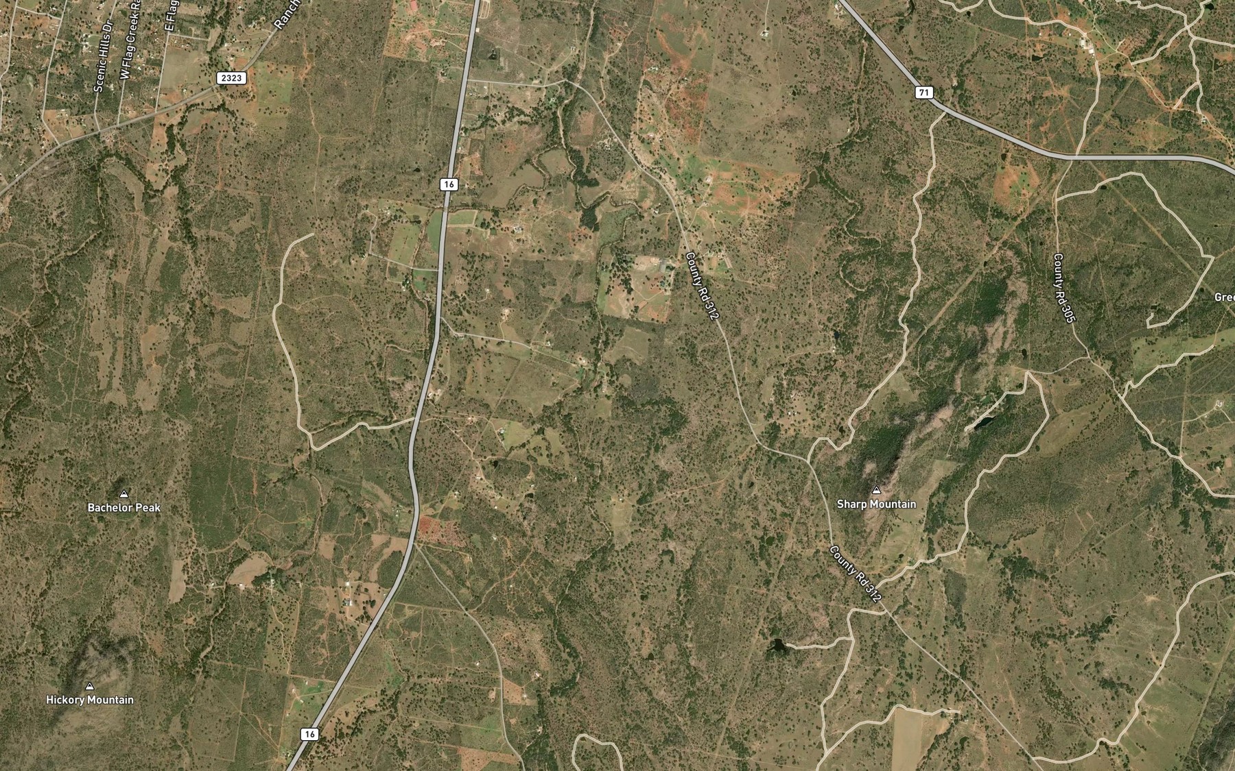 Satellite map of the Mule Mountain Branch