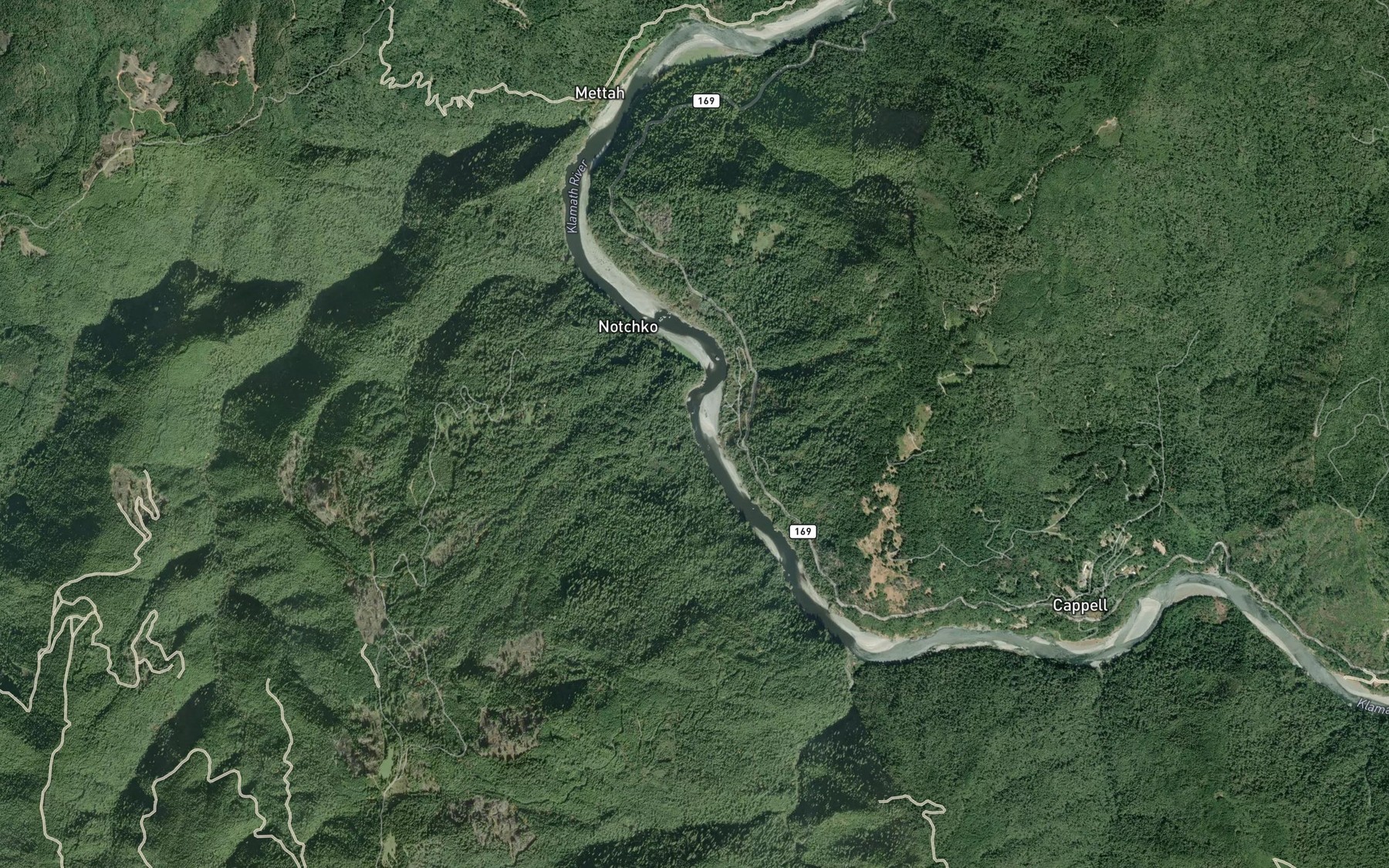 Satellite map of the Nacko Creek
