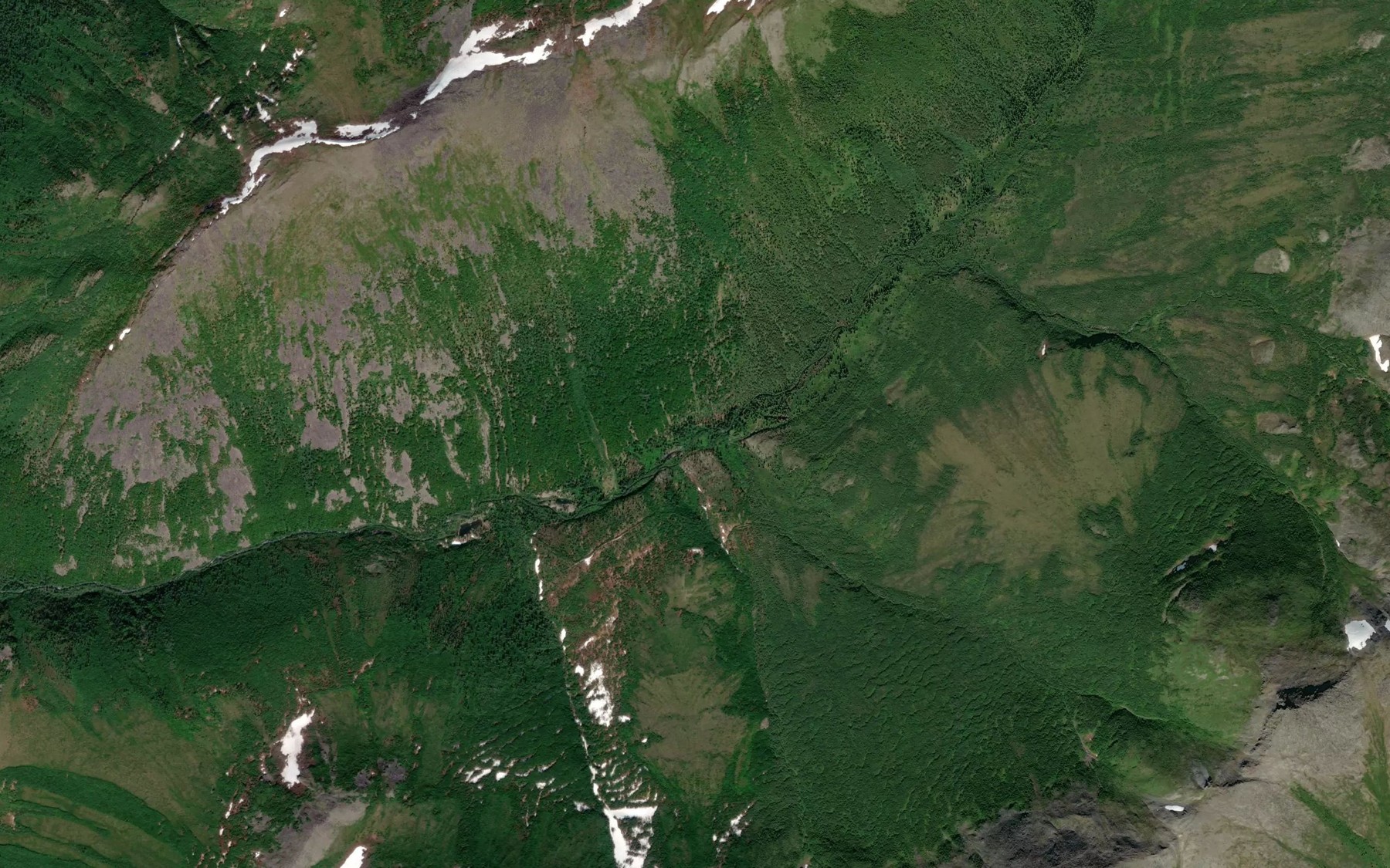 Satellite map of the Clara Creek