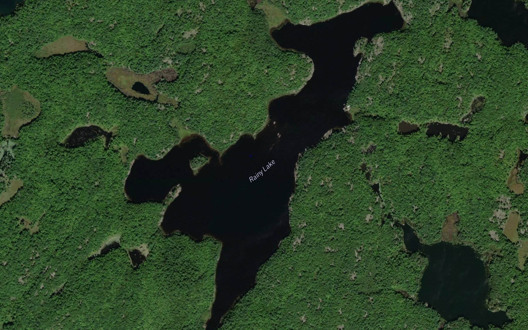 Satellite map of the Rainy Lake