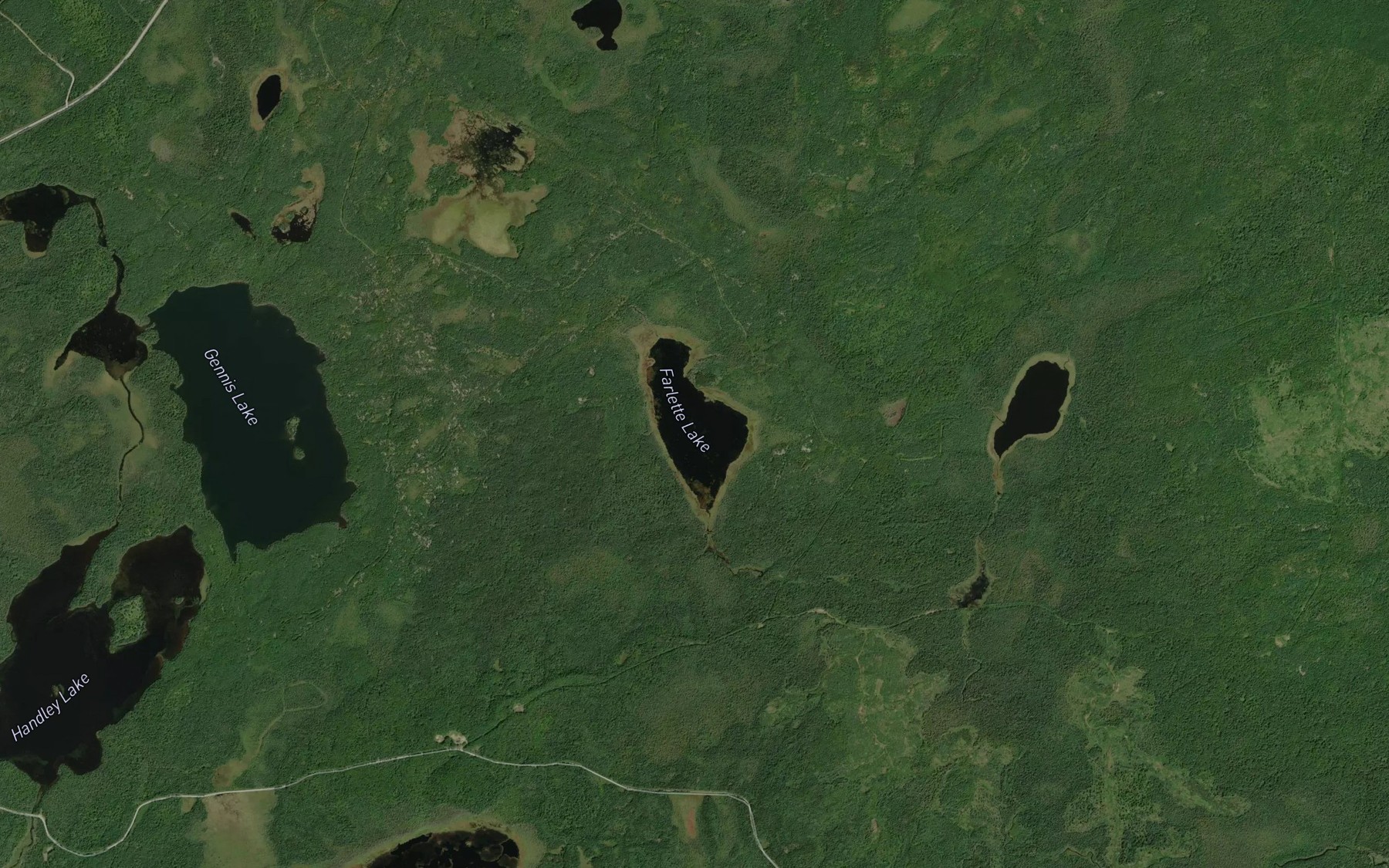 Satellite map of the Farlette Lake