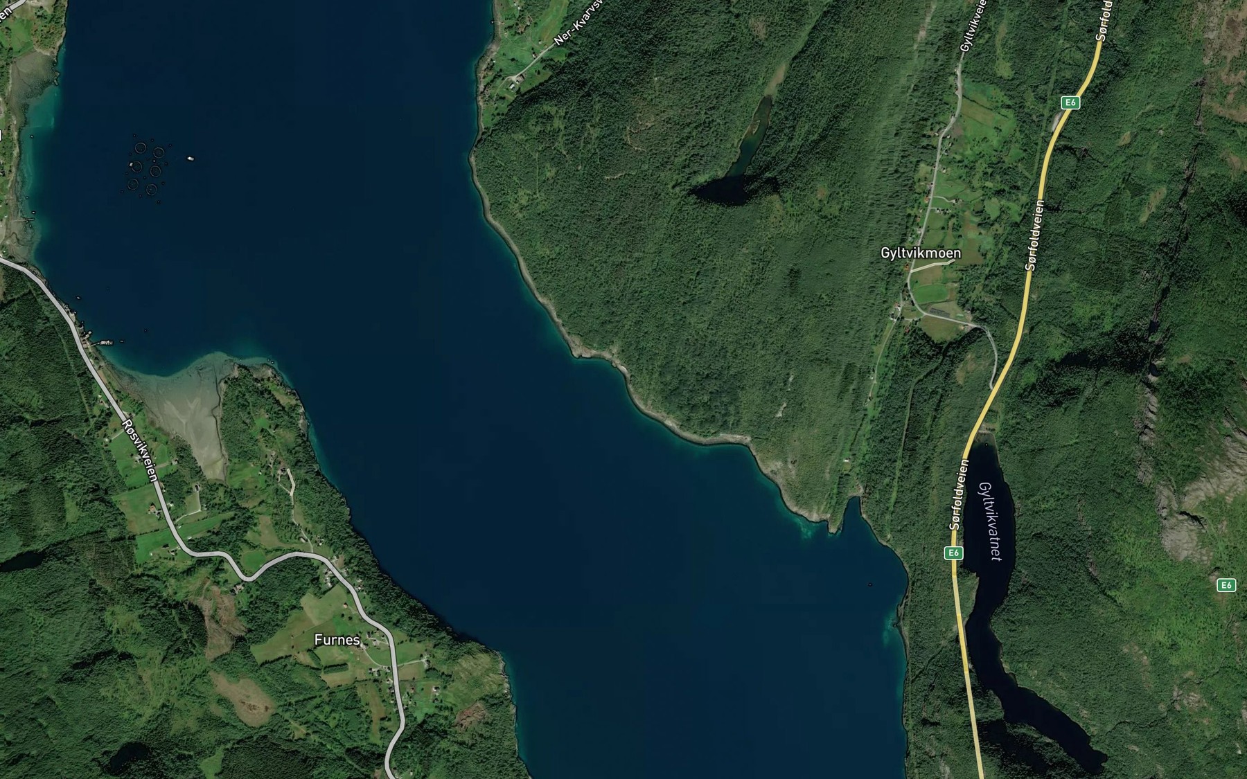 Satellite map of the Nevervika