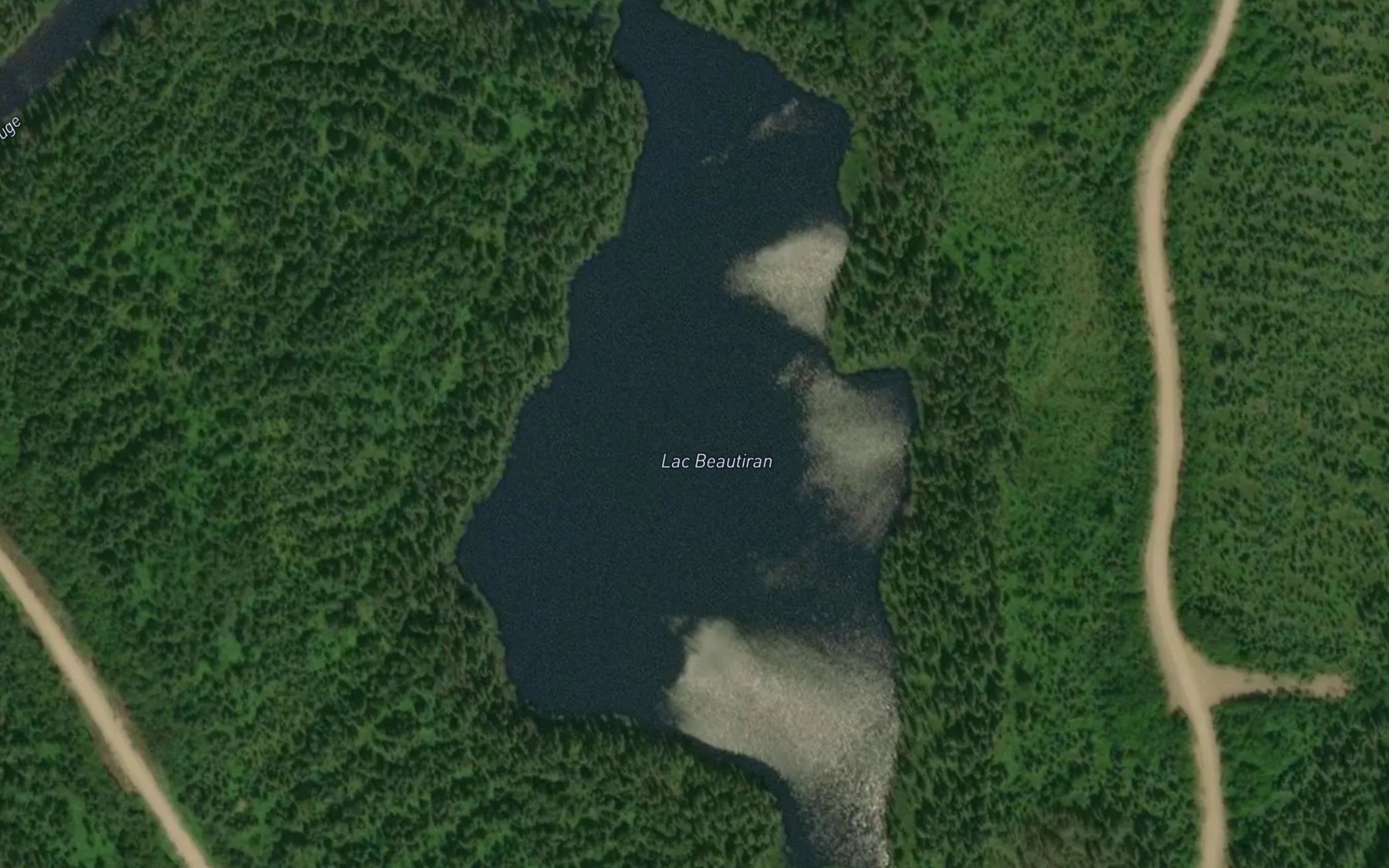 Satellite map of the Lac Beautiran
