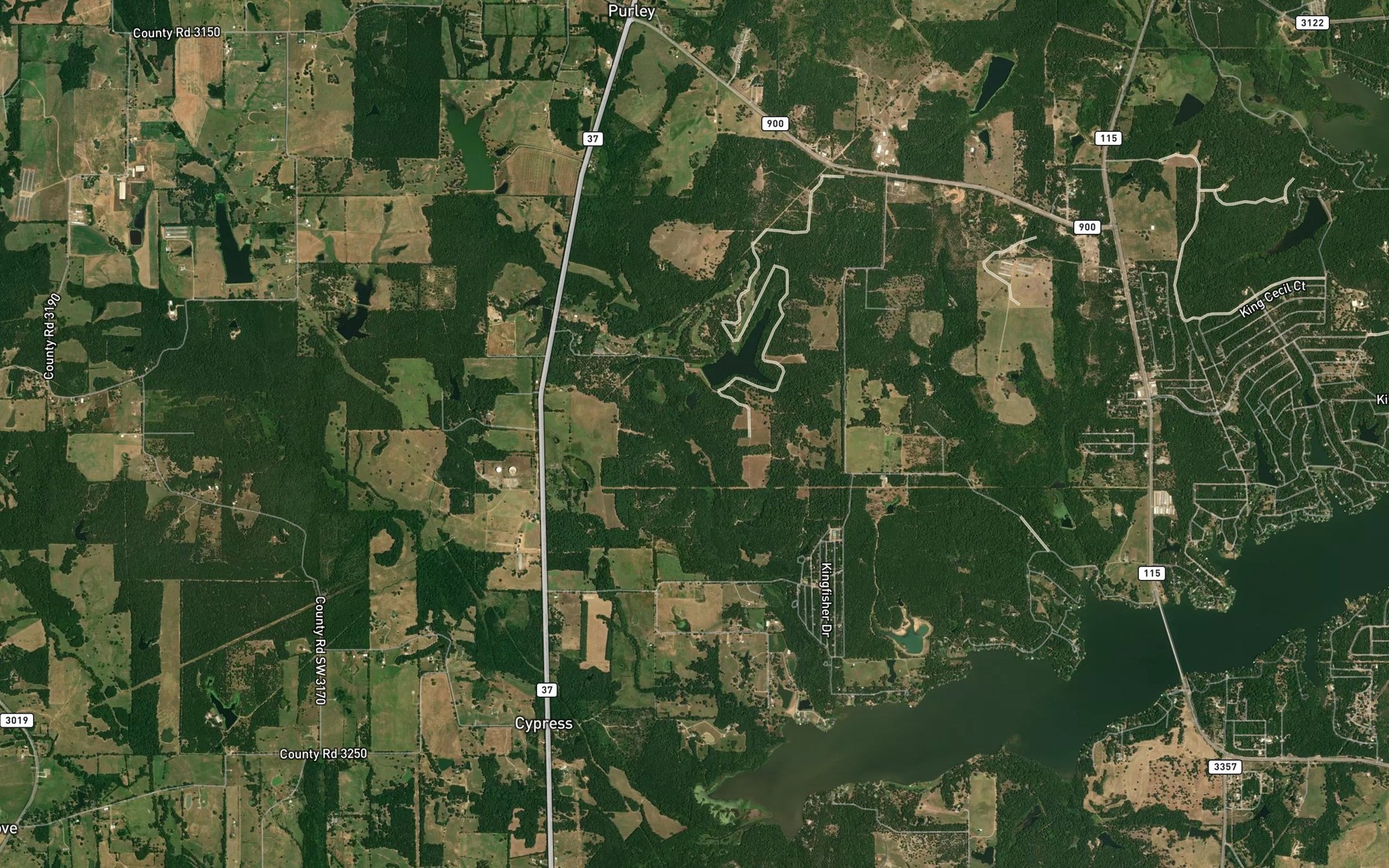 Satellite map of the Morris Creek