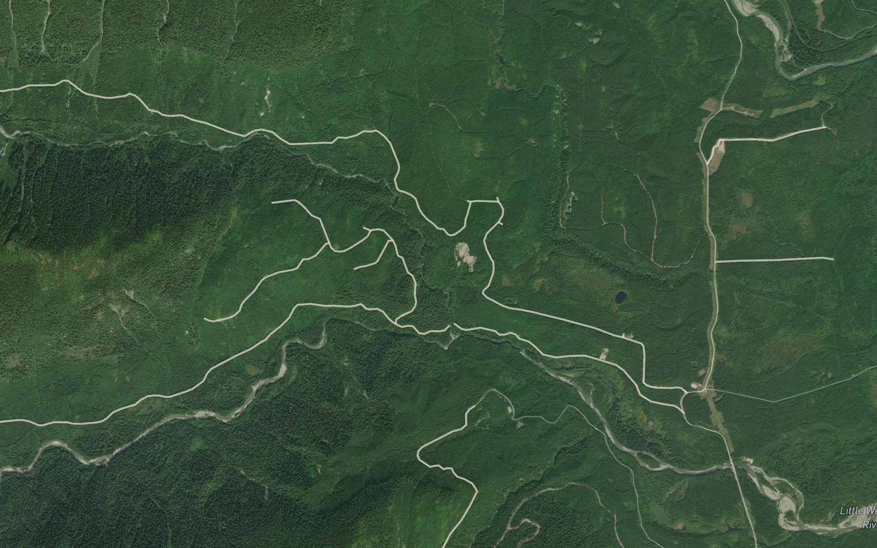 Satellite map of the Dahl Creek