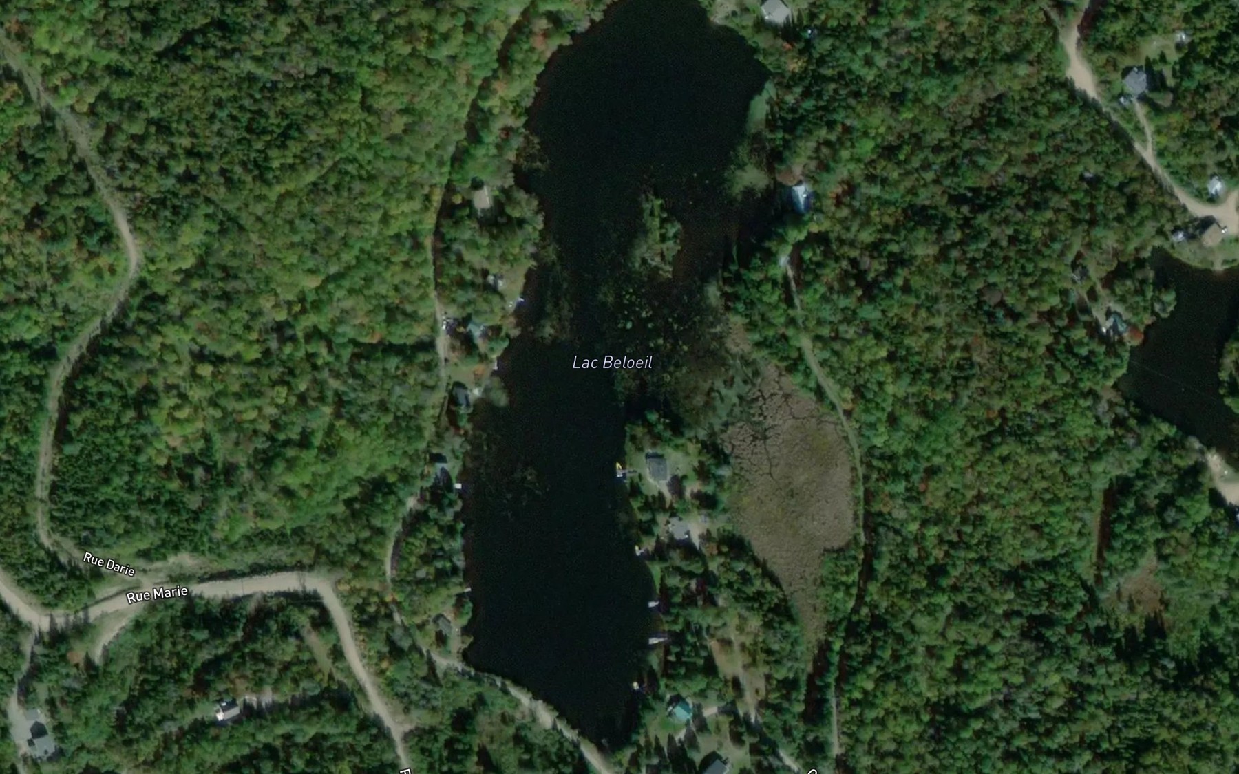 Satellite map of the Lac Beloeil
