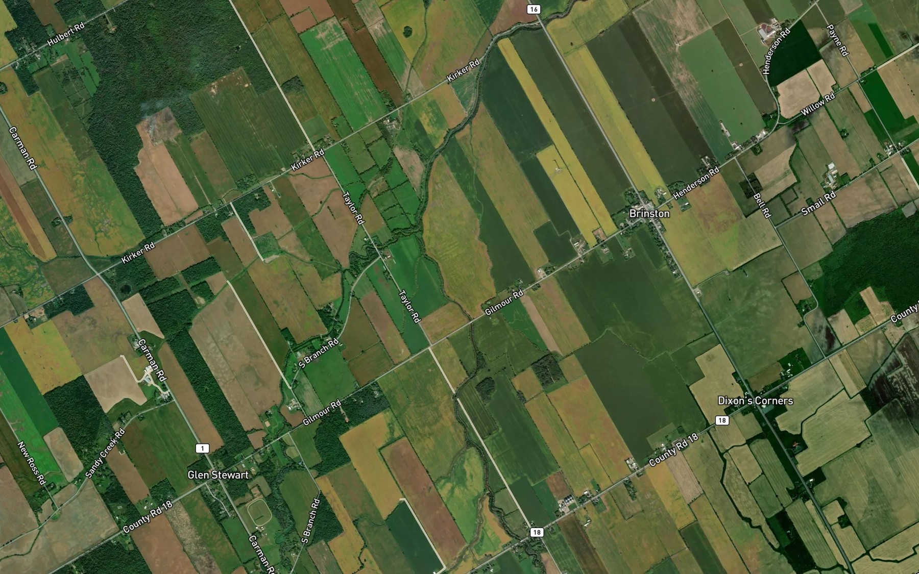 Satellite map of the Black Creek