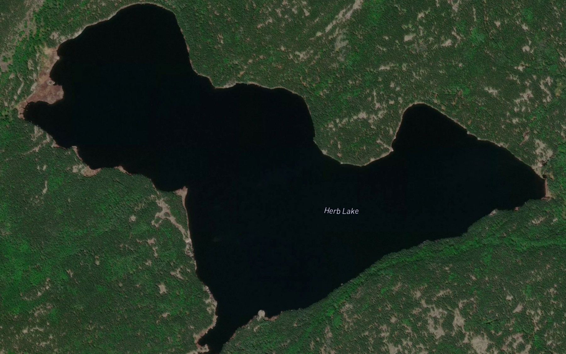 Satellite map of the Herb Lake