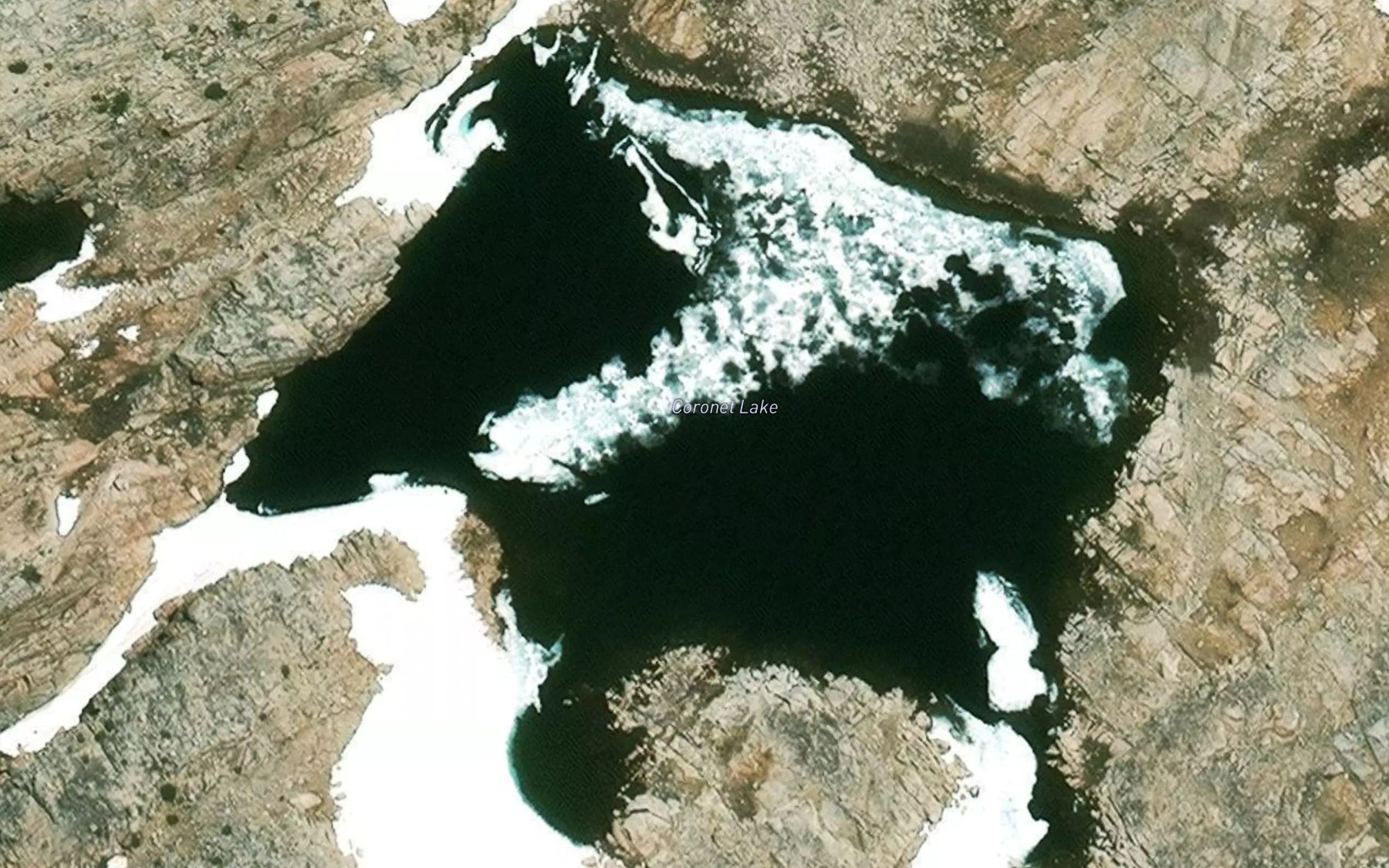 Satellite map of the Coronet Lake