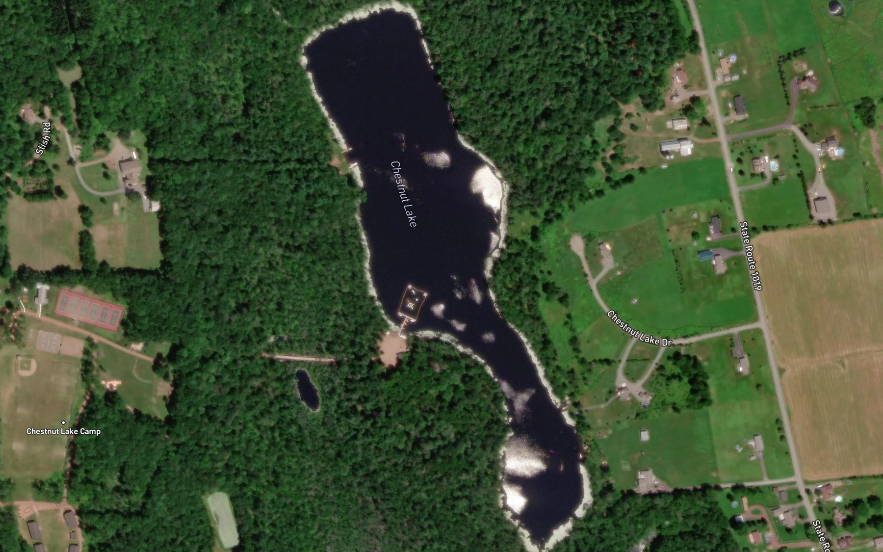 Satellite map of the Chestnut Lake