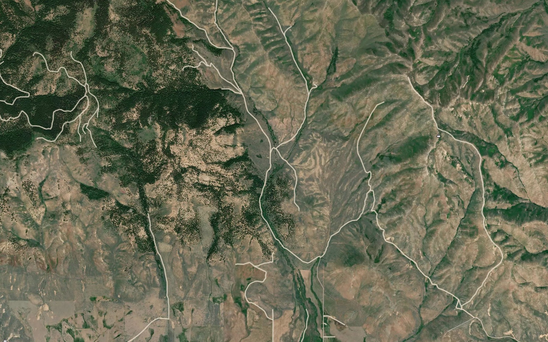 Satellite map of the Hot Spring Creek