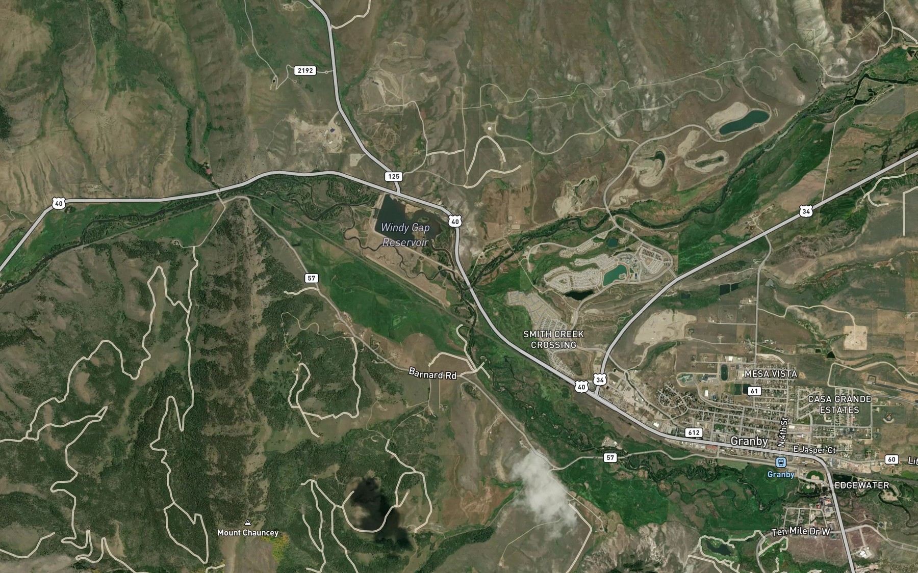 Satellite map of the Fraser River