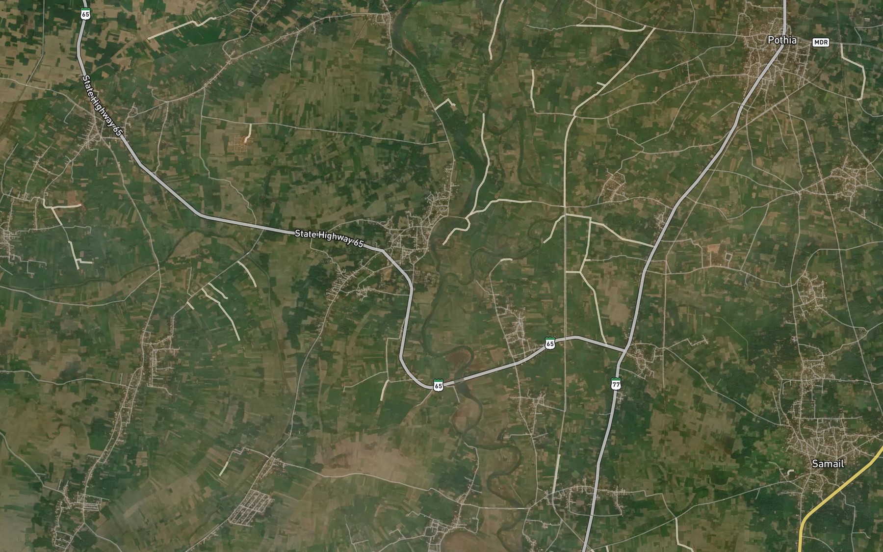 Satellite map of the Nagar Nadi