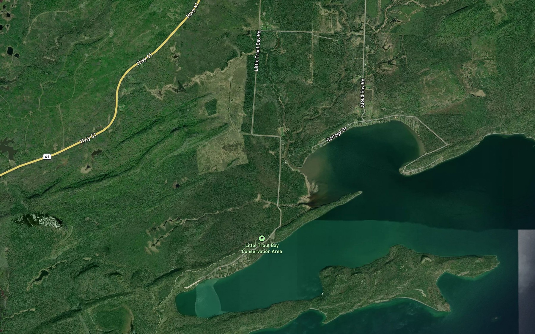 Satellite map of the Cloud River