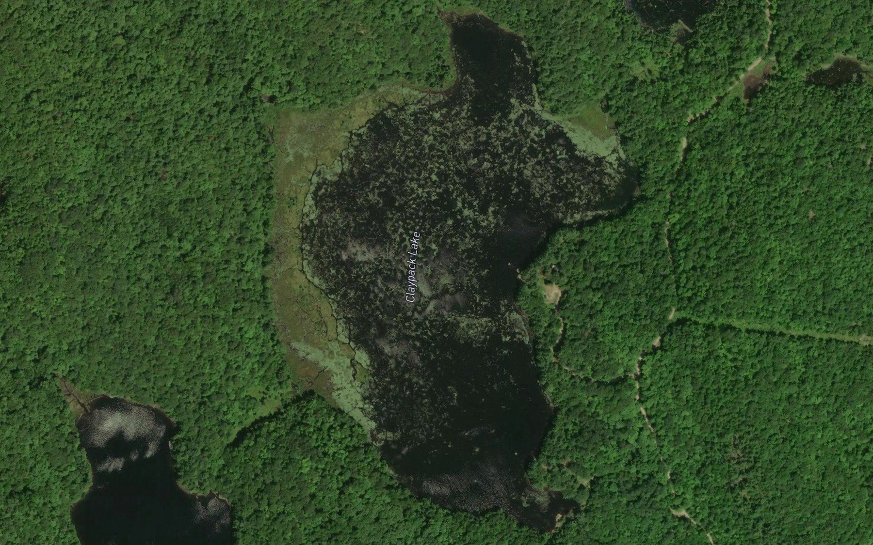 Satellite map of the Claypack Lake