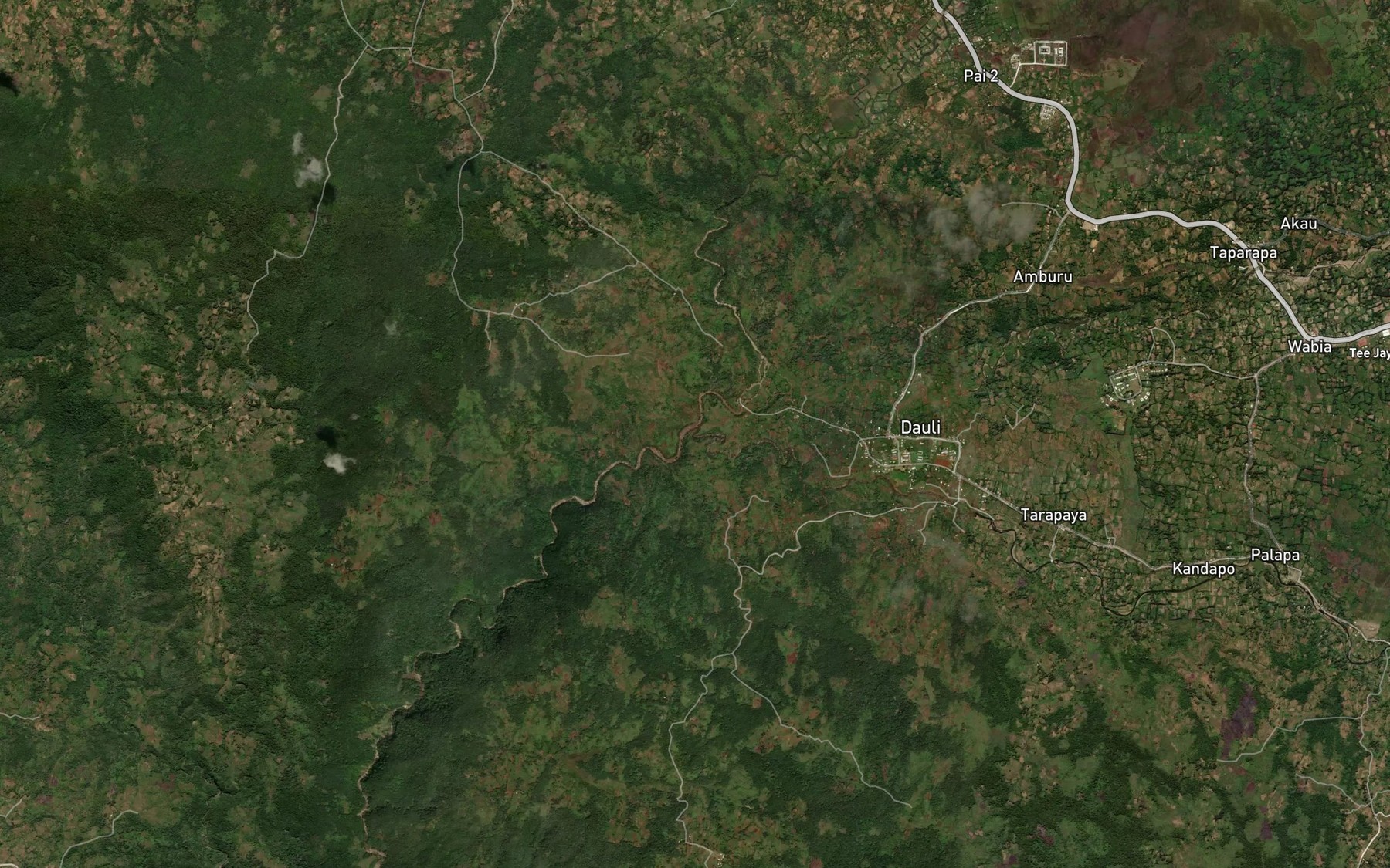 Satellite map of the Piwa River