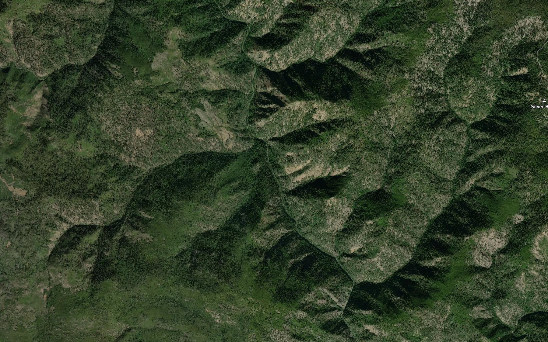 Satellite map of the Glade Creek