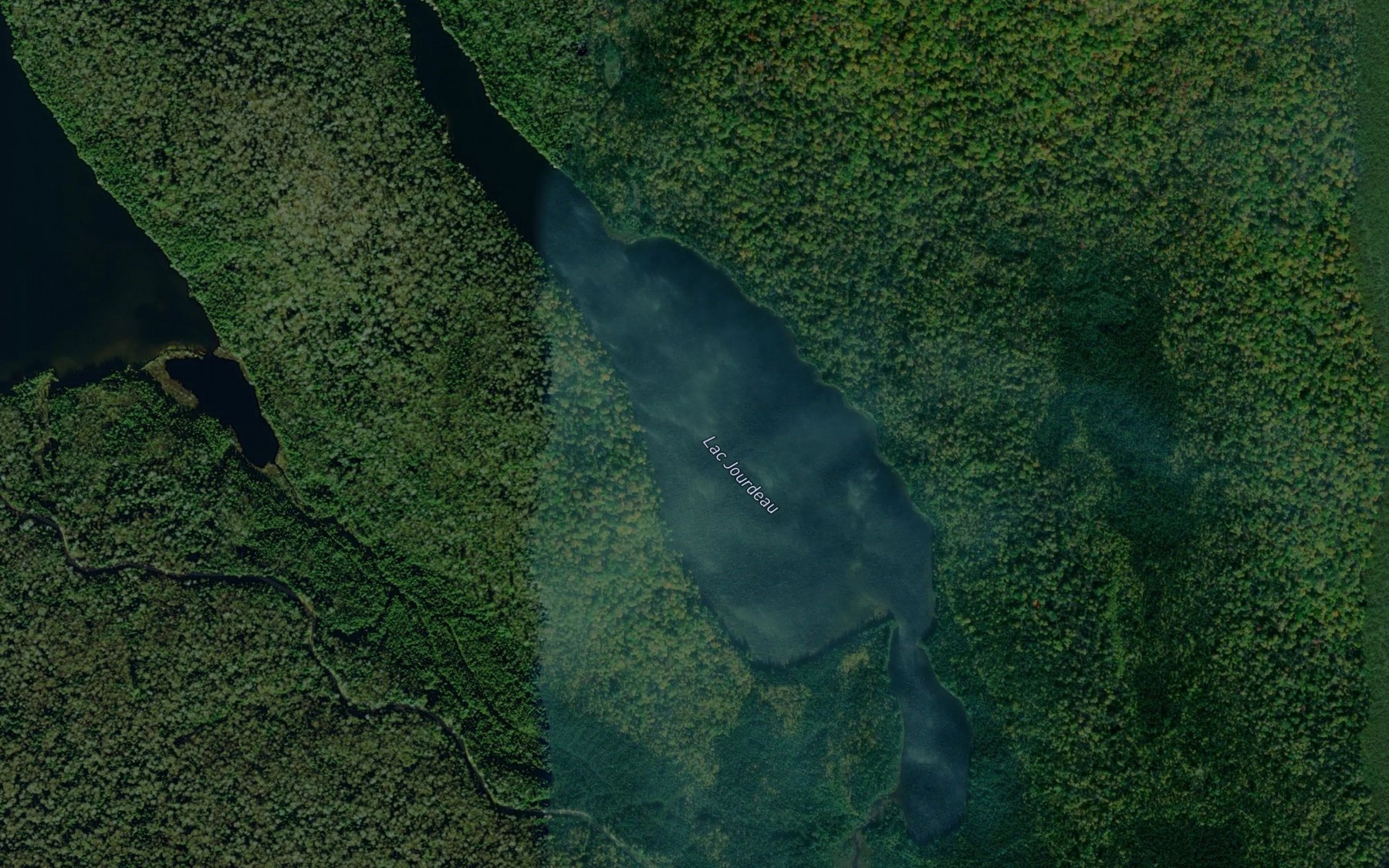 Satellite map of the Lac Jourdeau