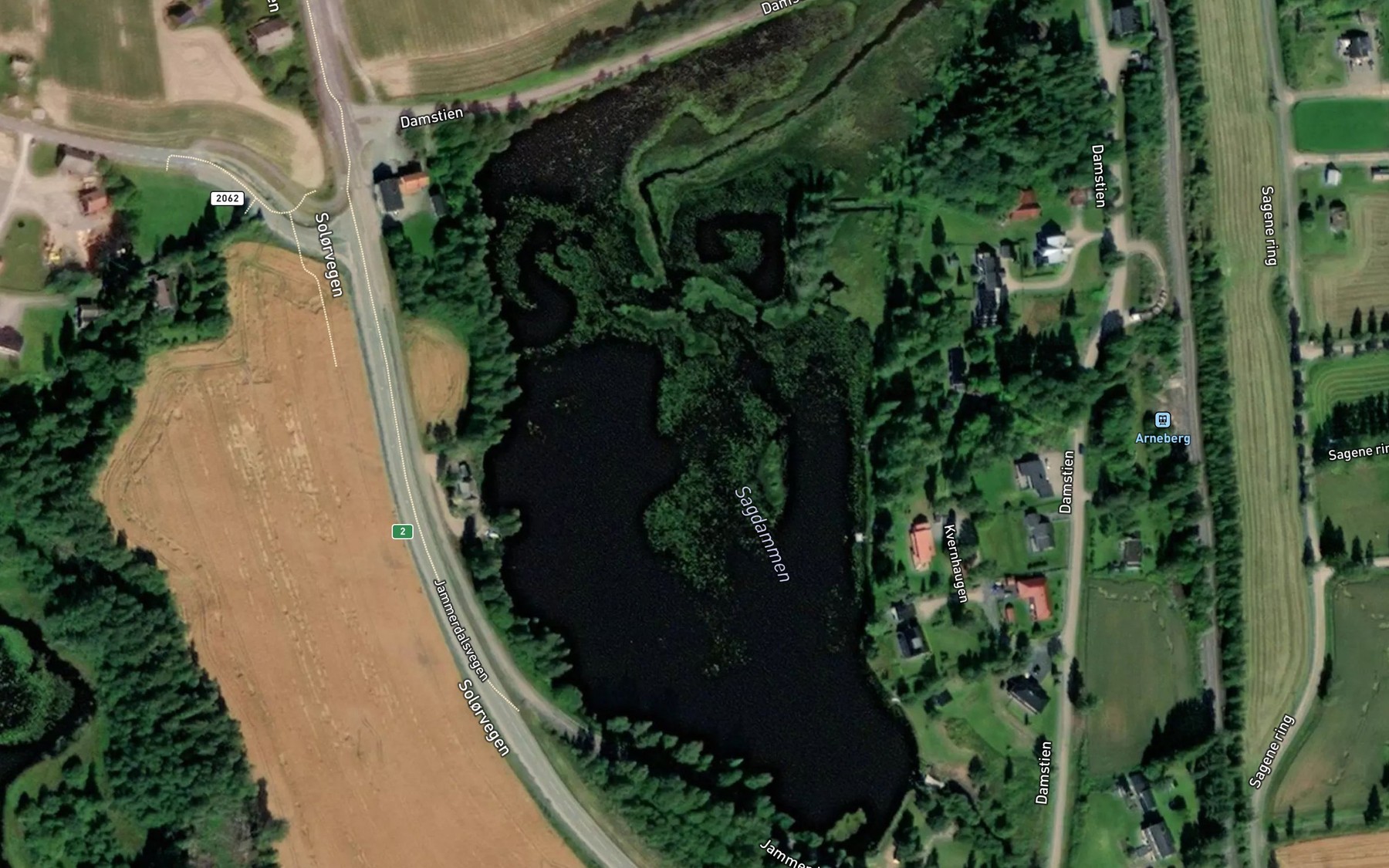 Satellite map of the Sagdammen
