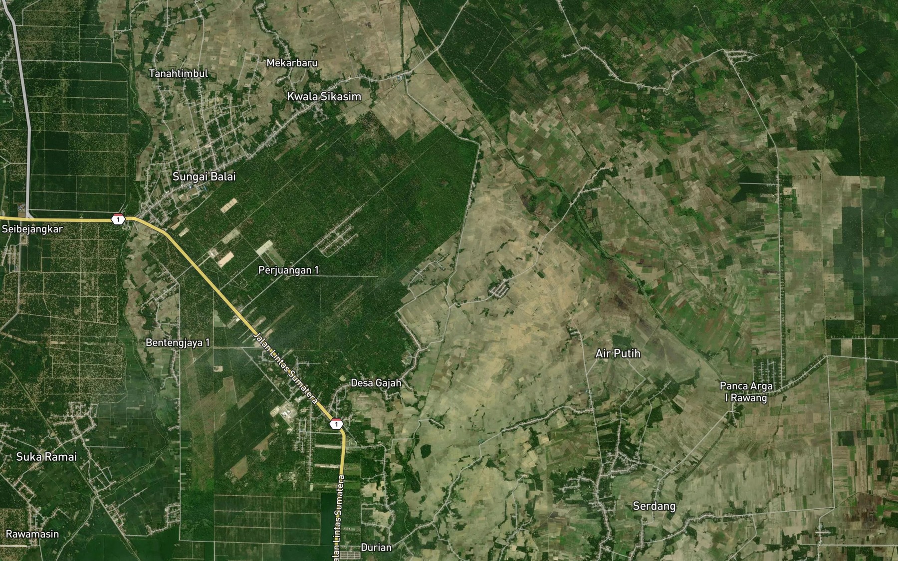 Satellite map of the Sungai Beluru