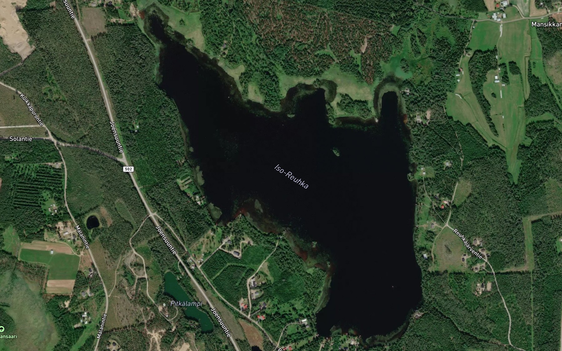 Satellite map of the Iso-Reuhka