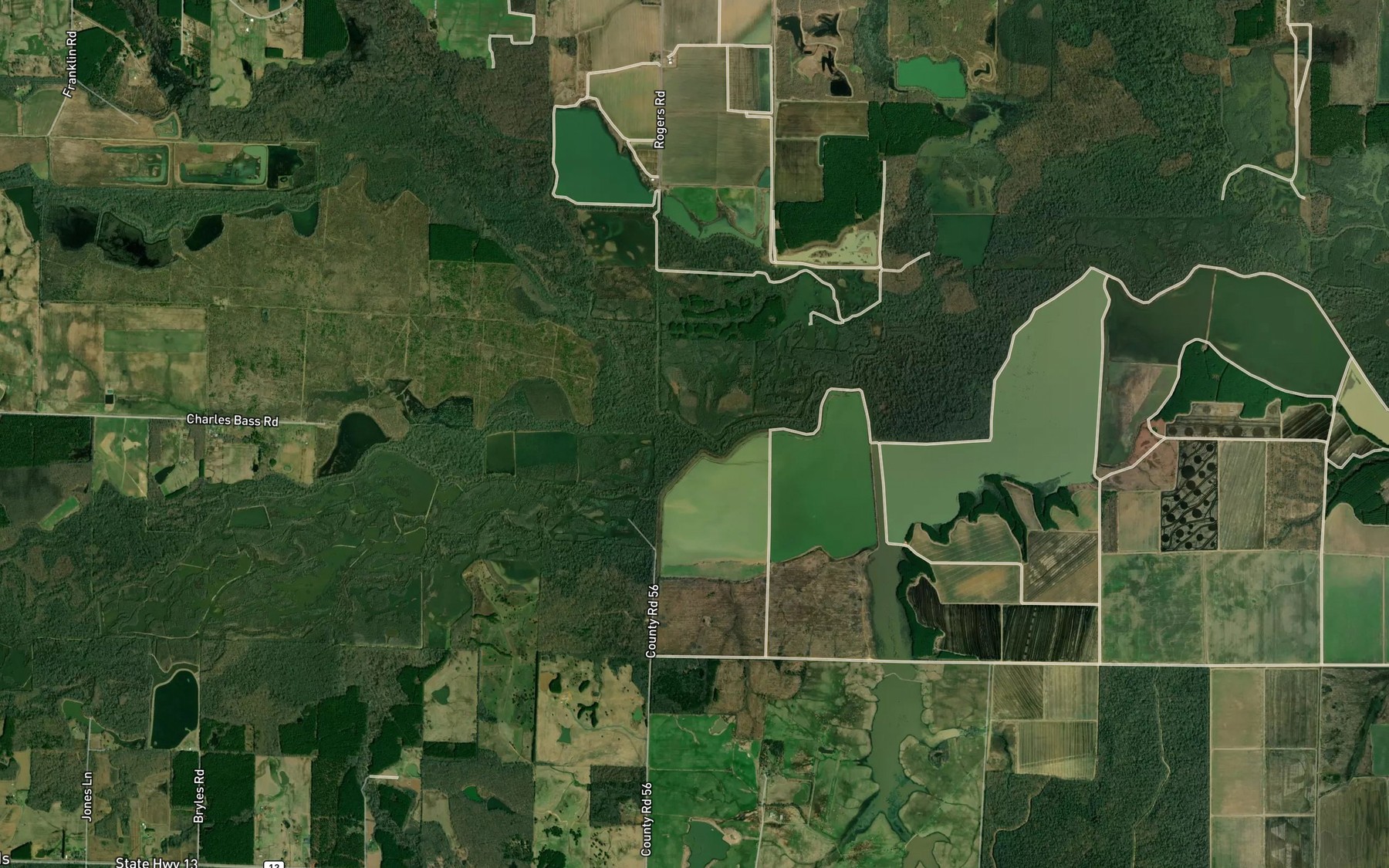 Satellite map of the Bull Creek