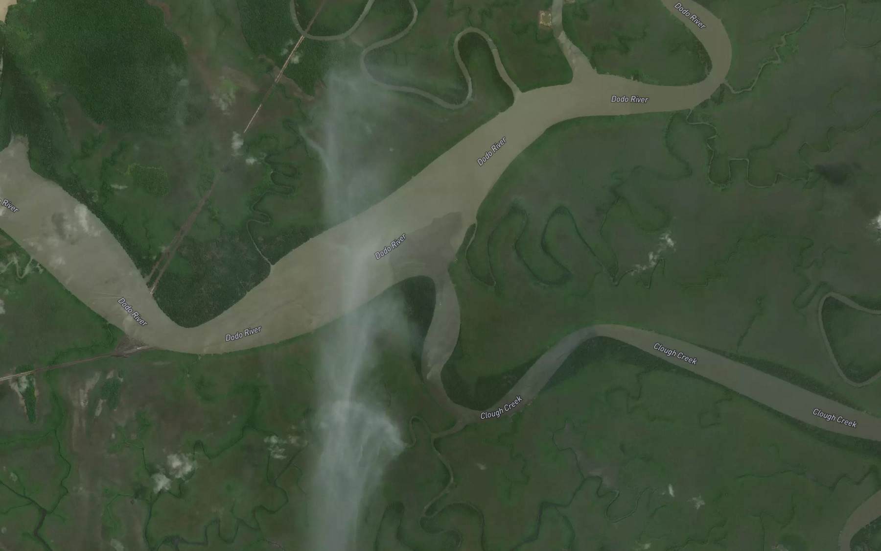Satellite map of the Clough Creek