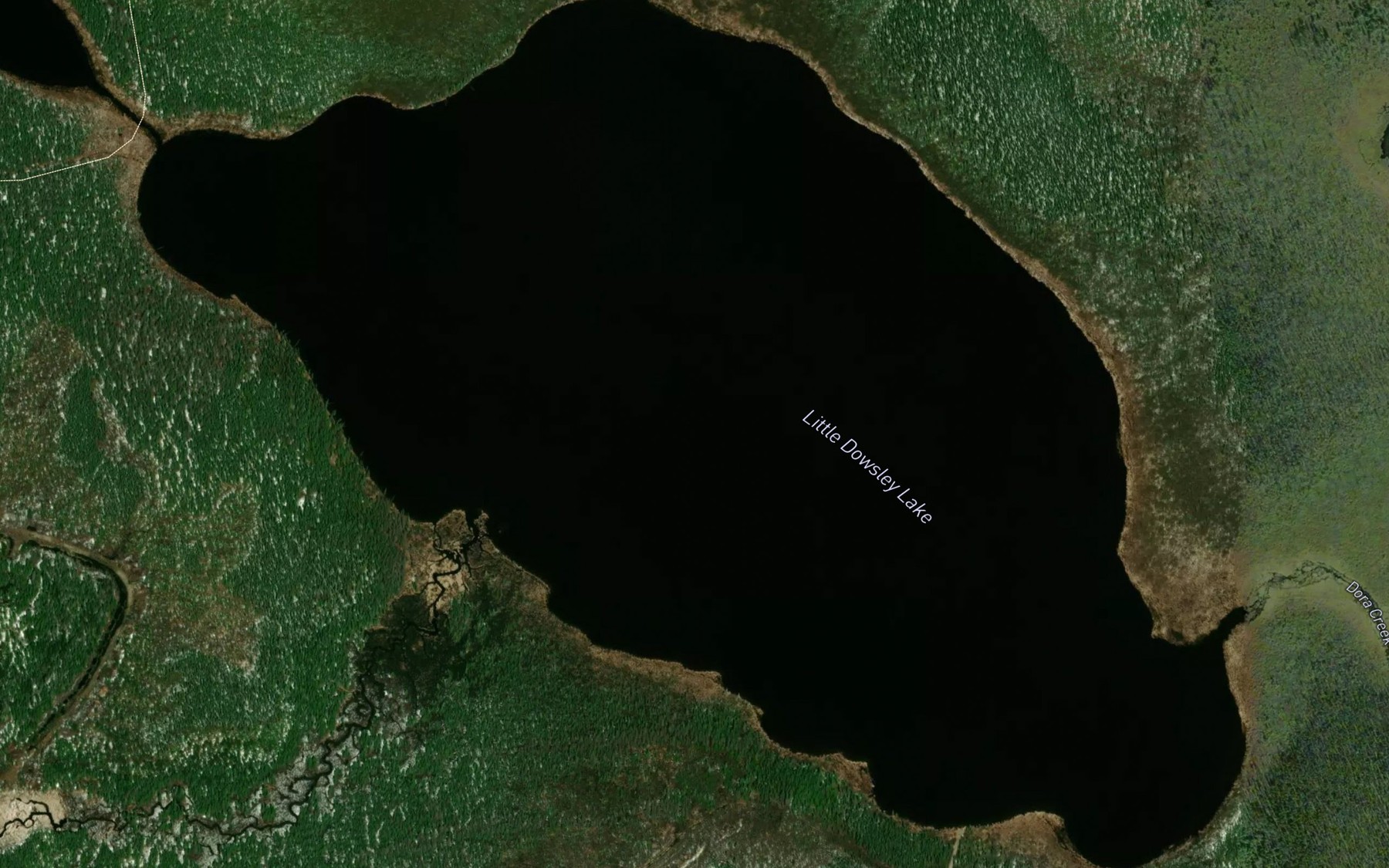 Satellite map of the Little Dowsley Lake
