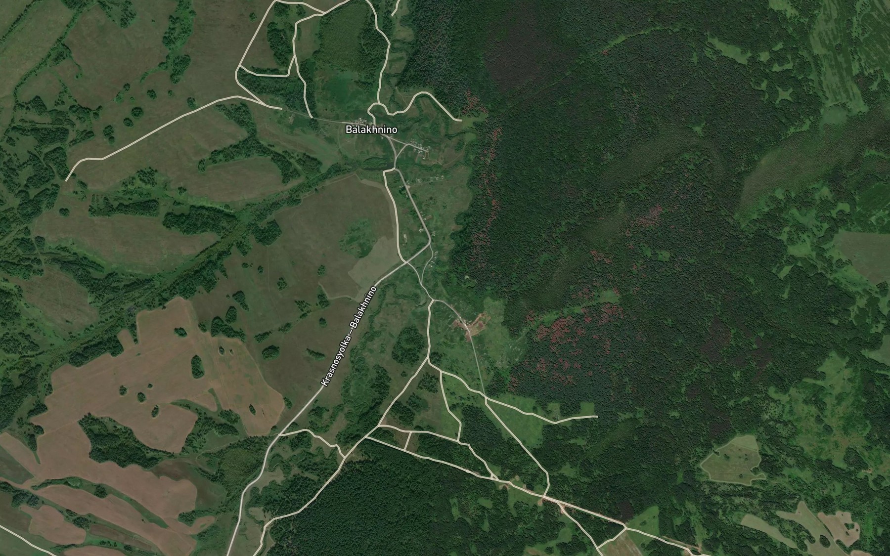 Satellite map of the Ruchey