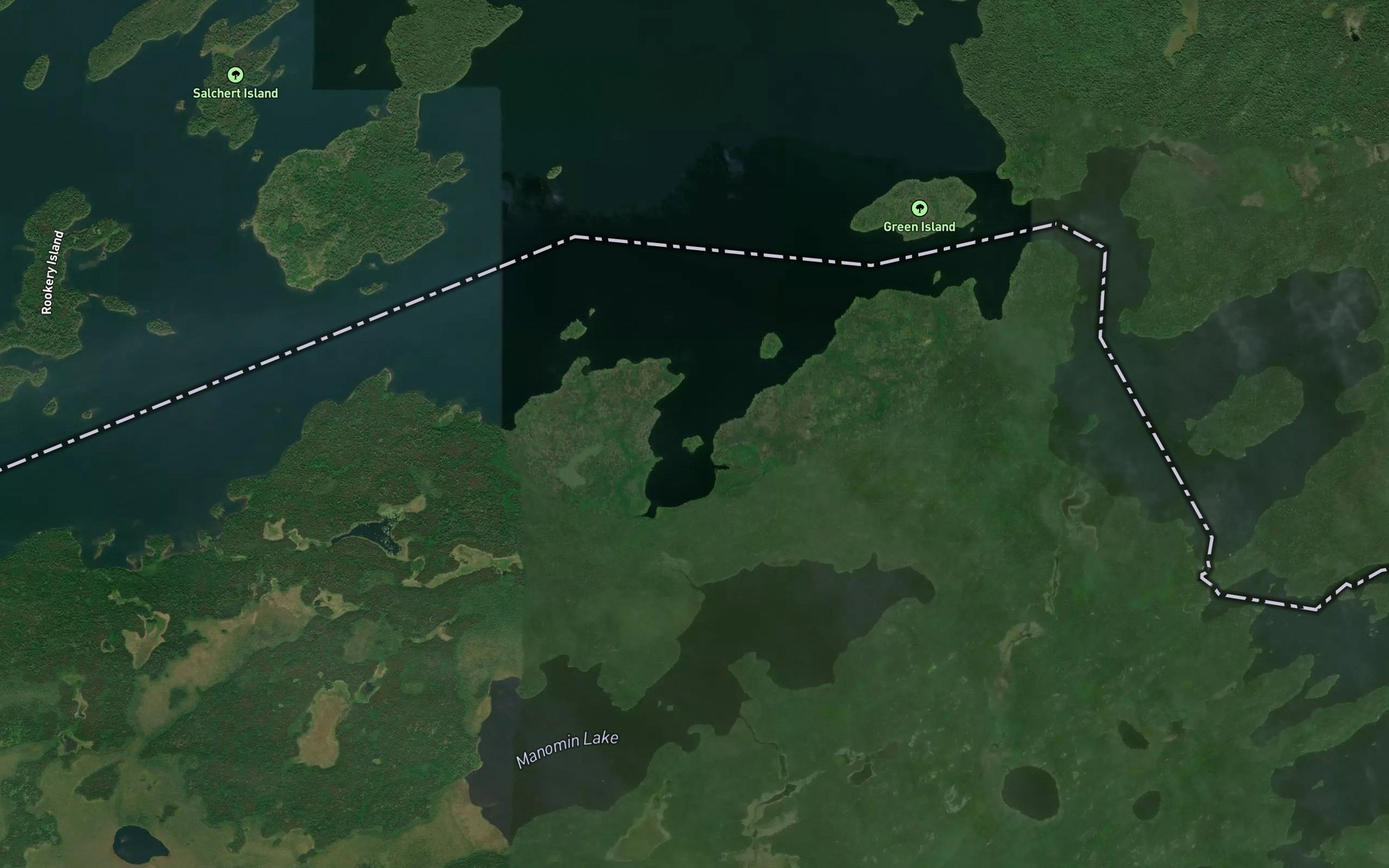 Satellite map of the Rice Bay