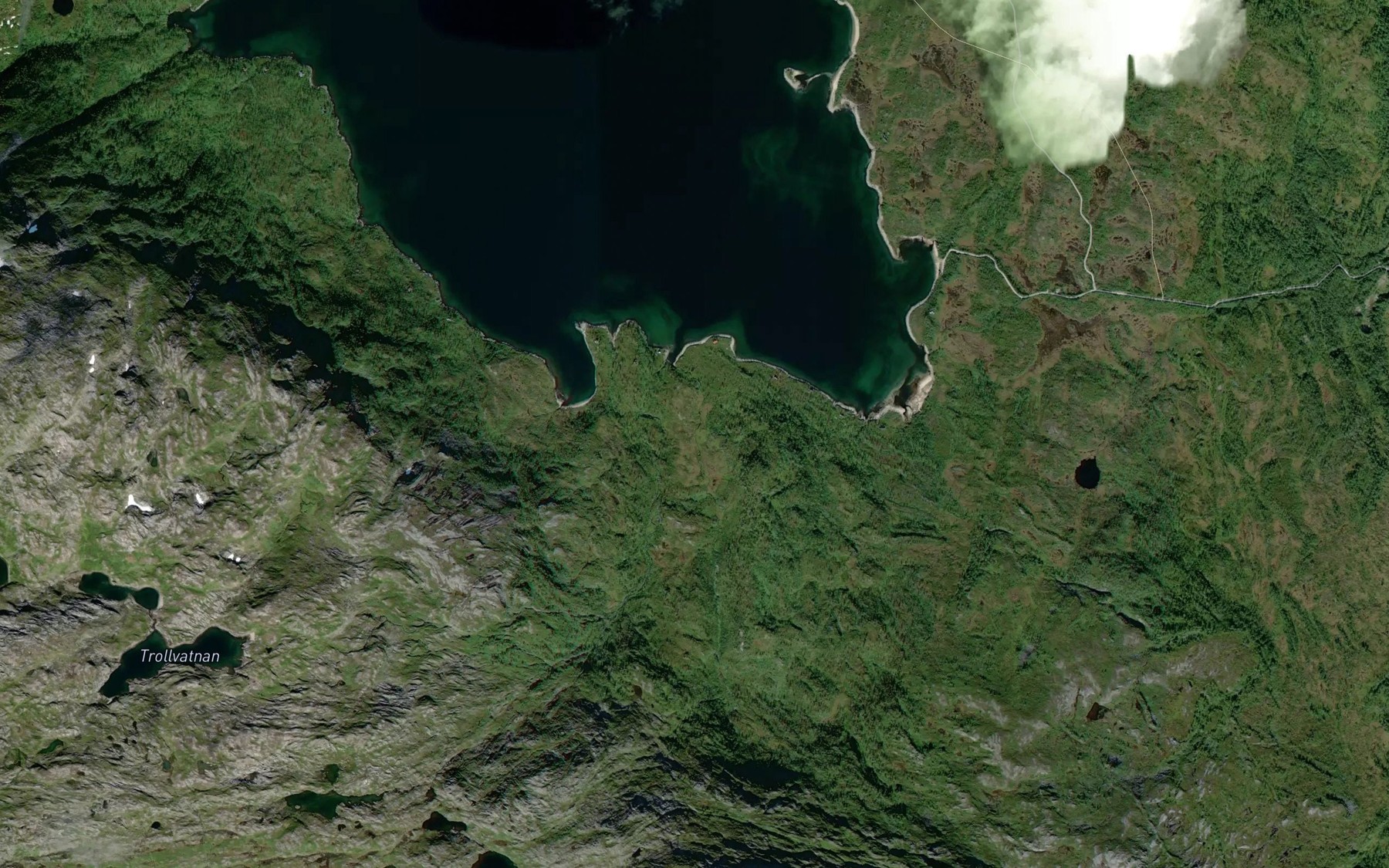 Satellite map of the Kalvvikelva