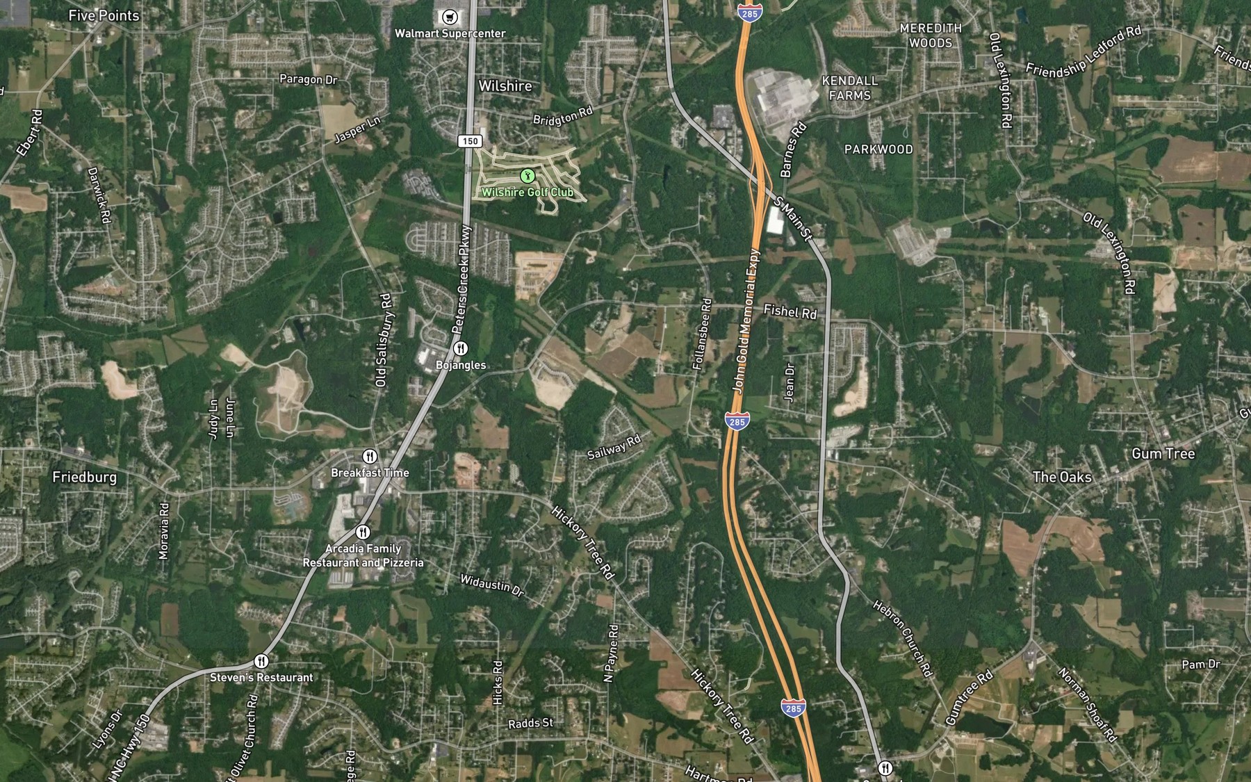 Satellite map of the Hartman Branch