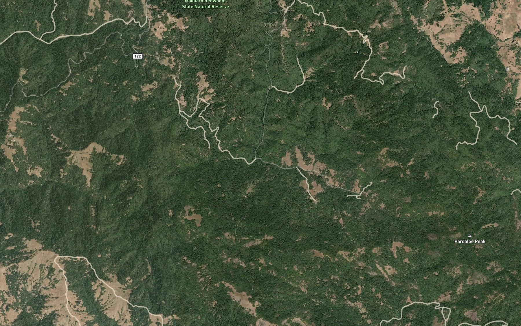 Satellite map of the Monahan Creek