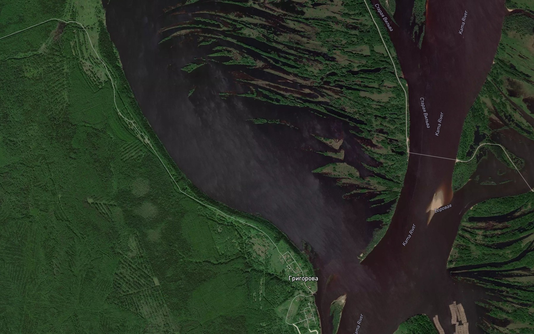 Satellite map of the Zaliv Kur'ya