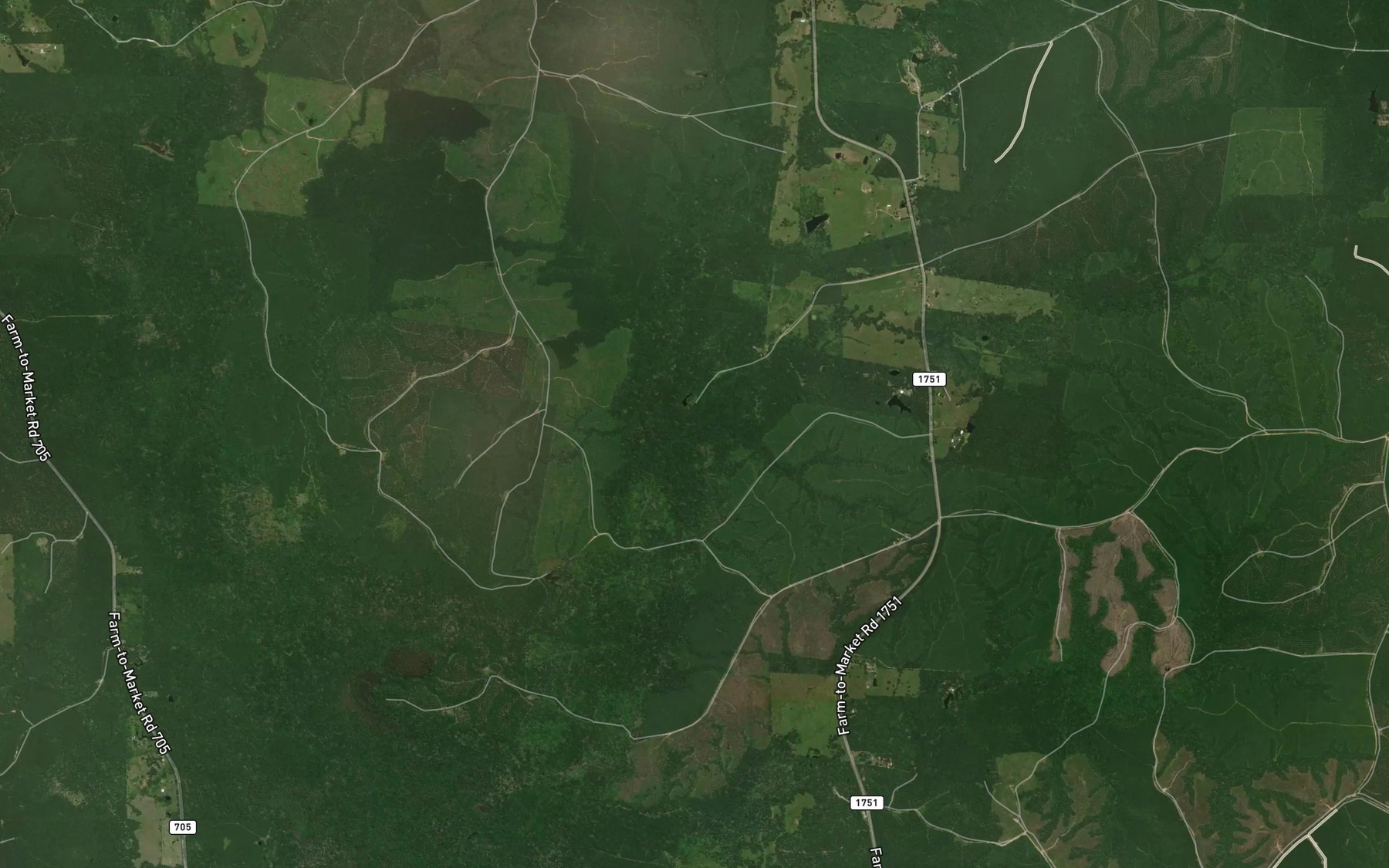 Satellite map of the Dickey Creek