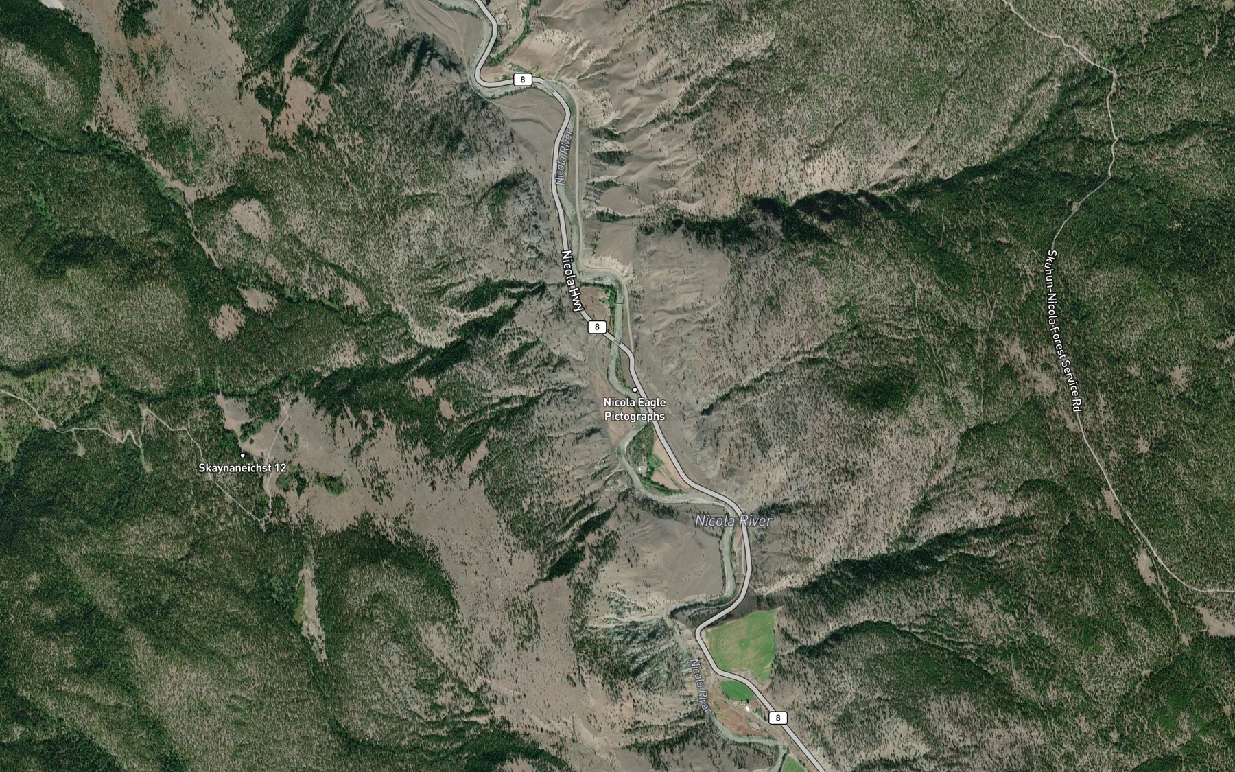 Satellite map of the Luckachin Creek