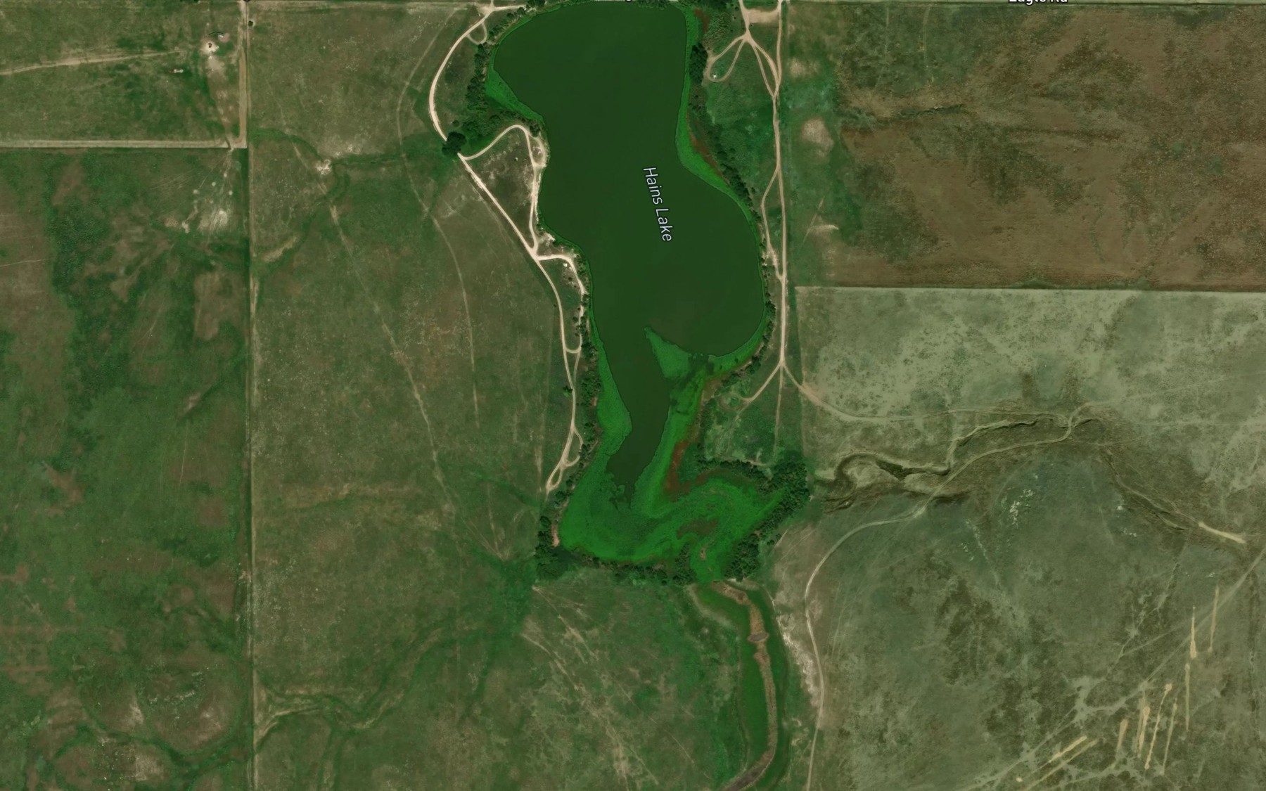 Satellite map of the Hains Lake
