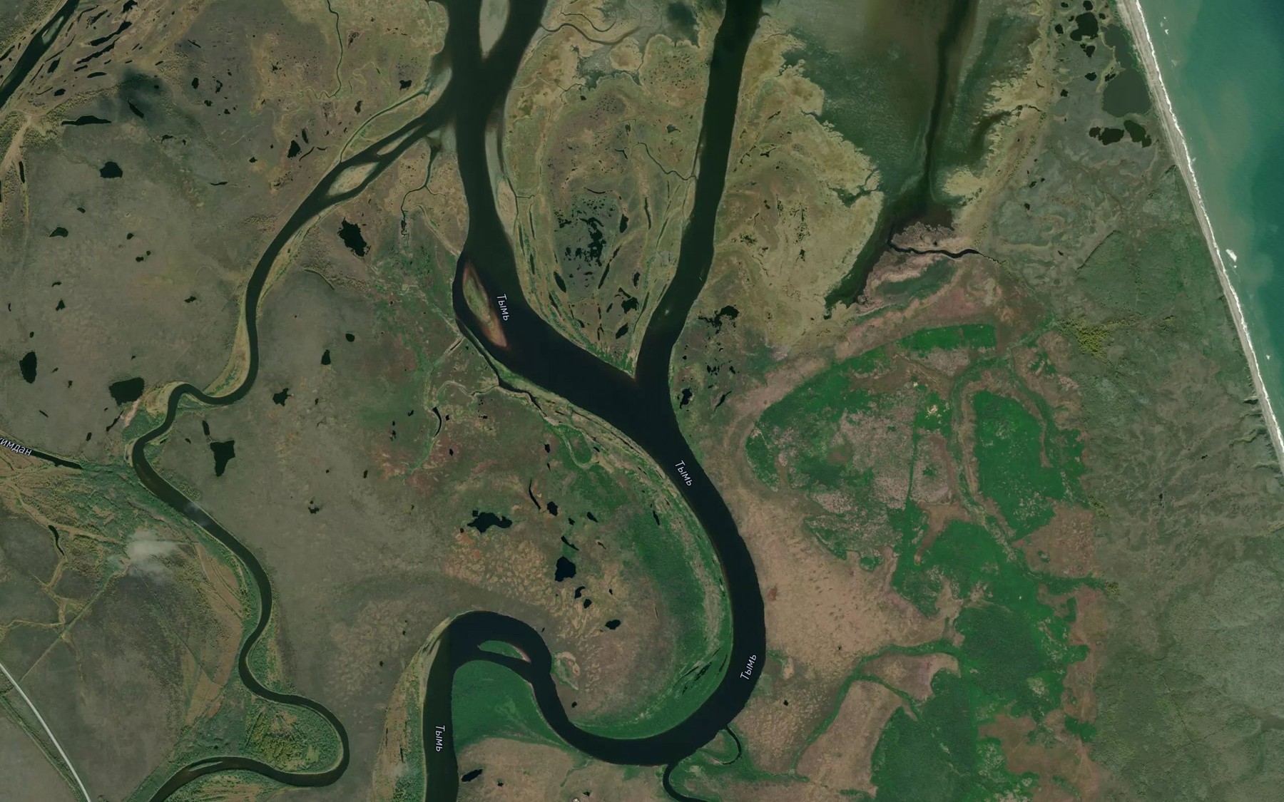 Satellite map of the Tym'
